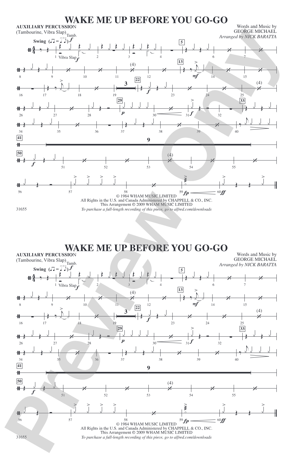 Wake Me Up Before You Go-Go: Auxiliary Percussion