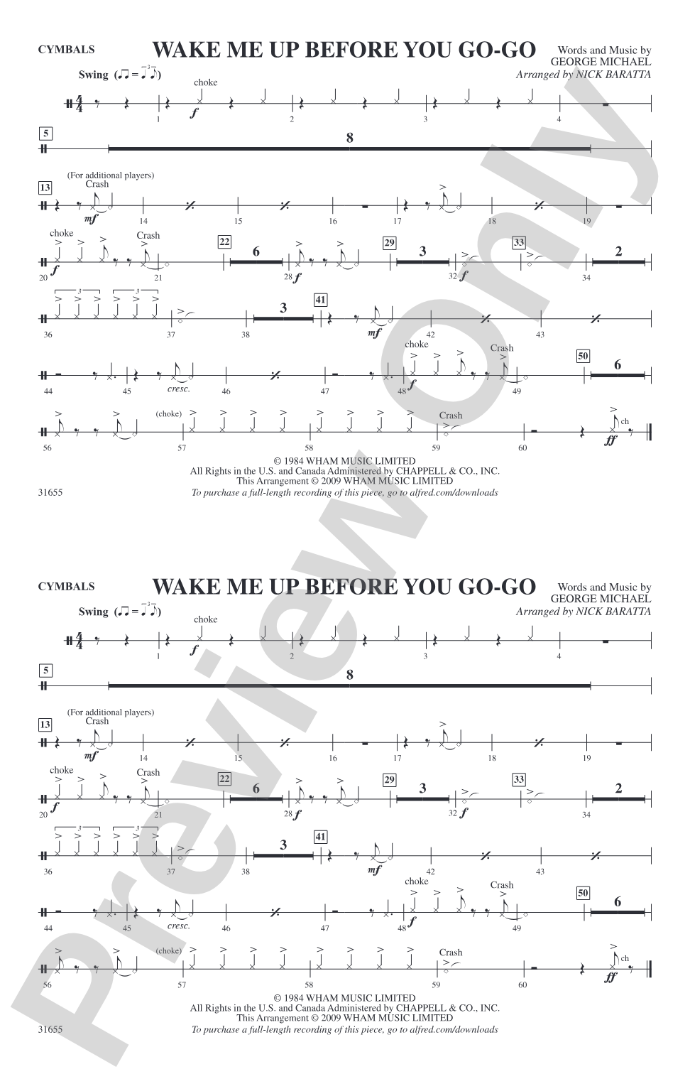 Wake Me Up Before You Go-Go: Cymbals