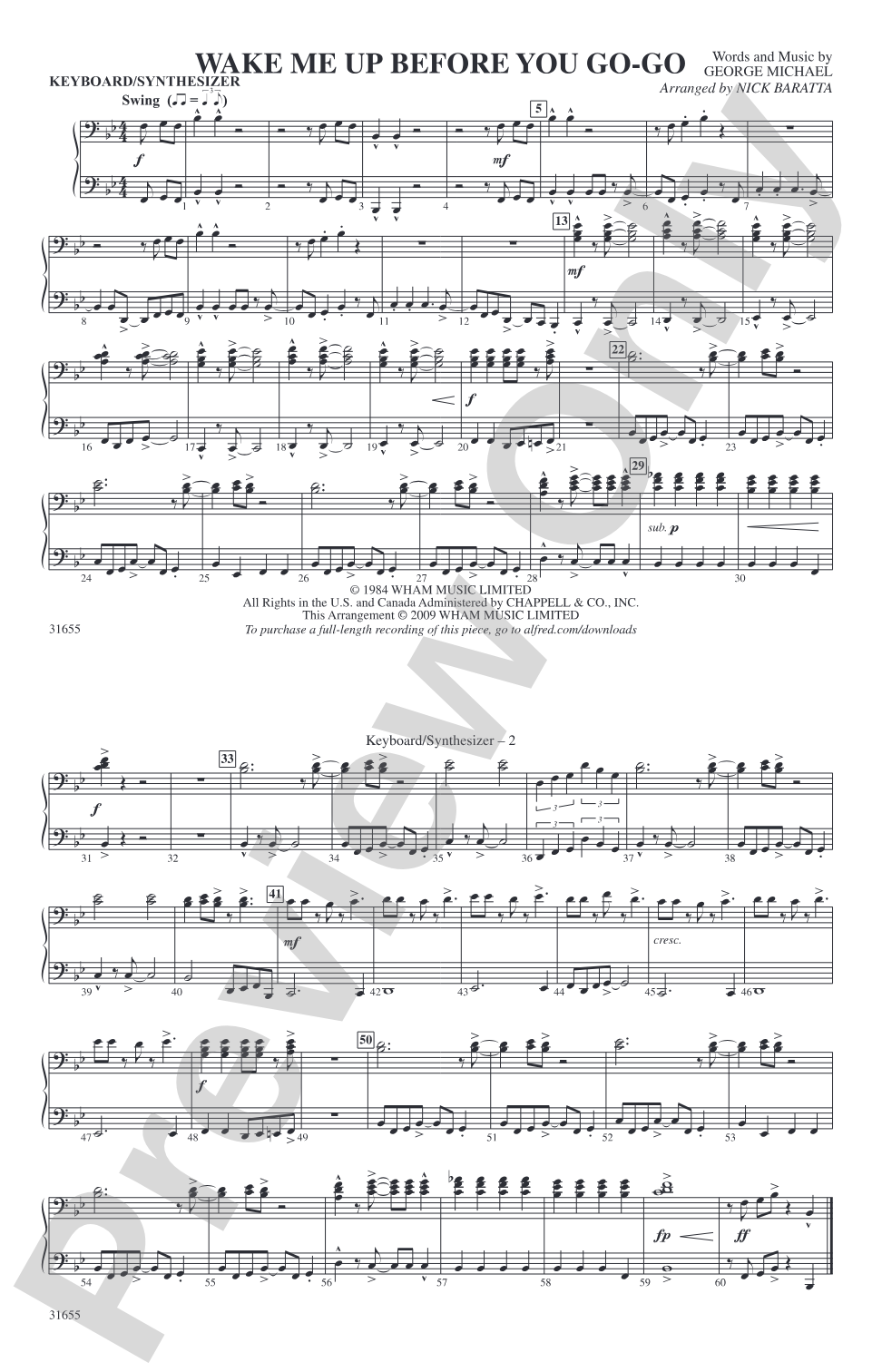 Wake Me Up Before You Go-Go: Keyboard/Synthesizer