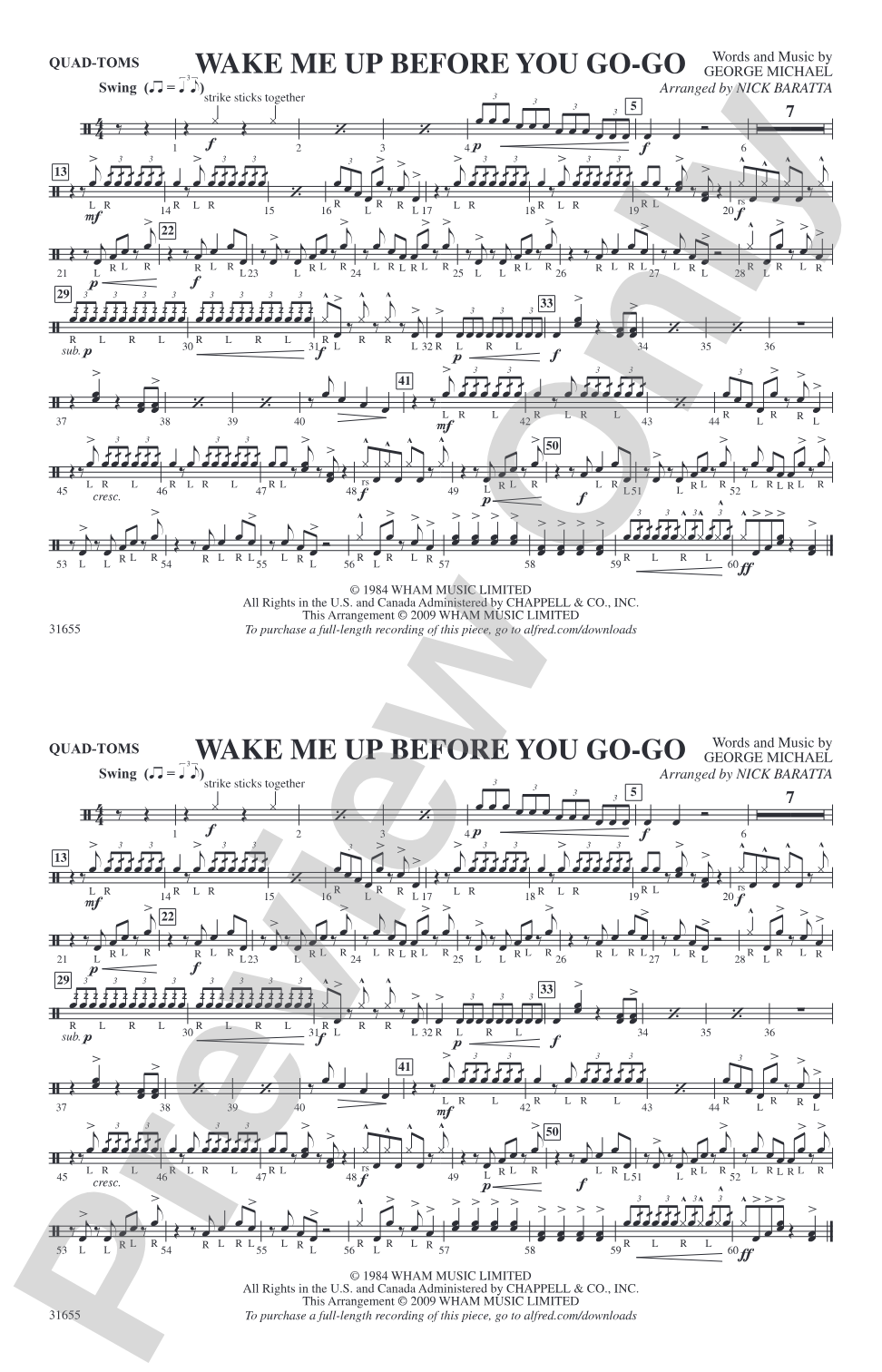 Wake Me Up Before You Go-Go: Quad-Toms