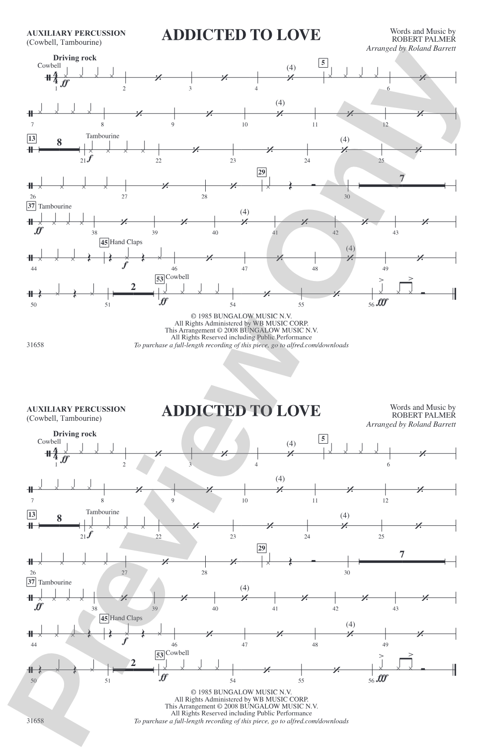 Addicted to Love: Auxiliary Percussion