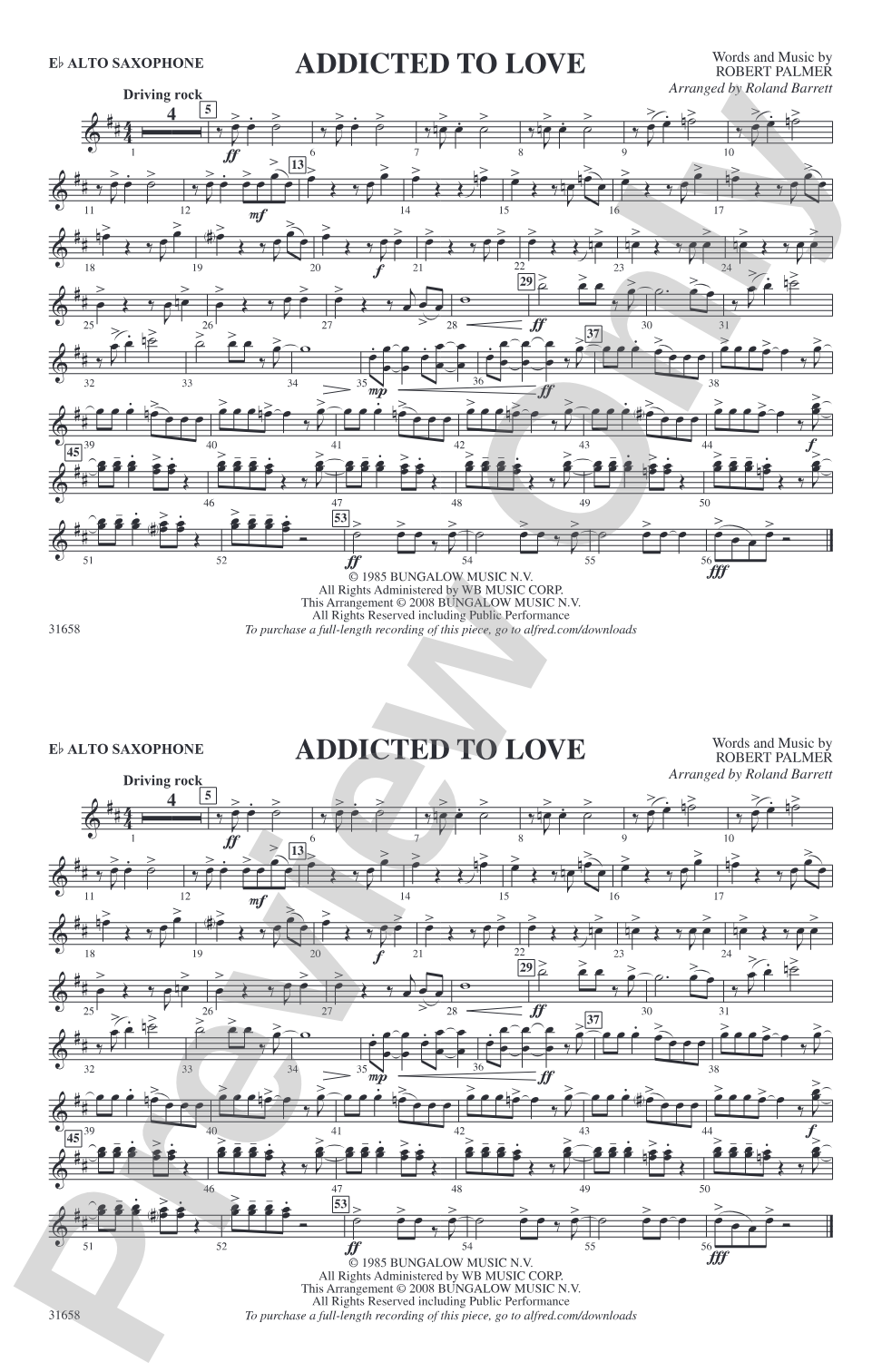 Addicted to Love: E-flat Alto Saxophone