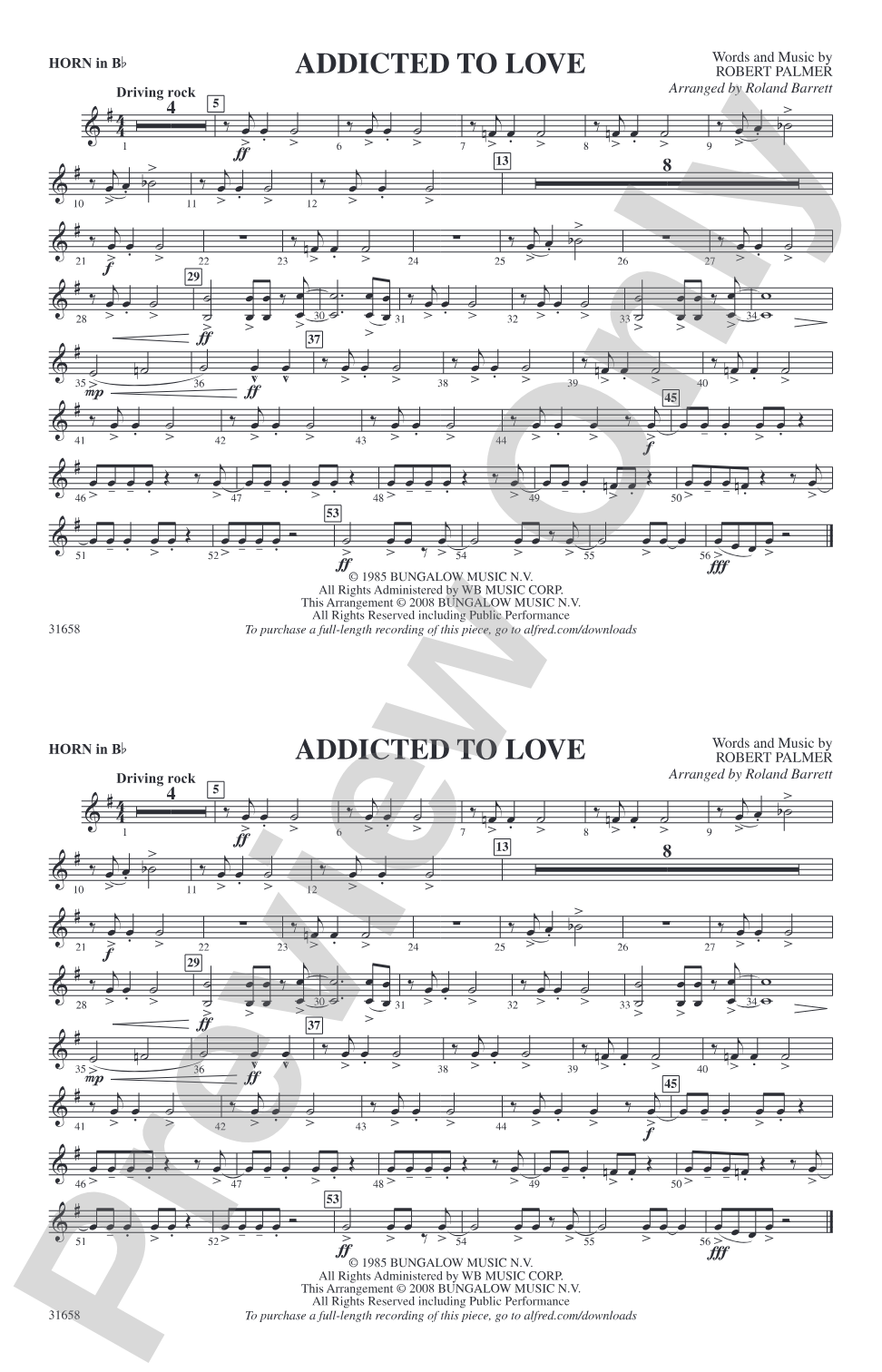 Addicted to Love: Horn in B flat