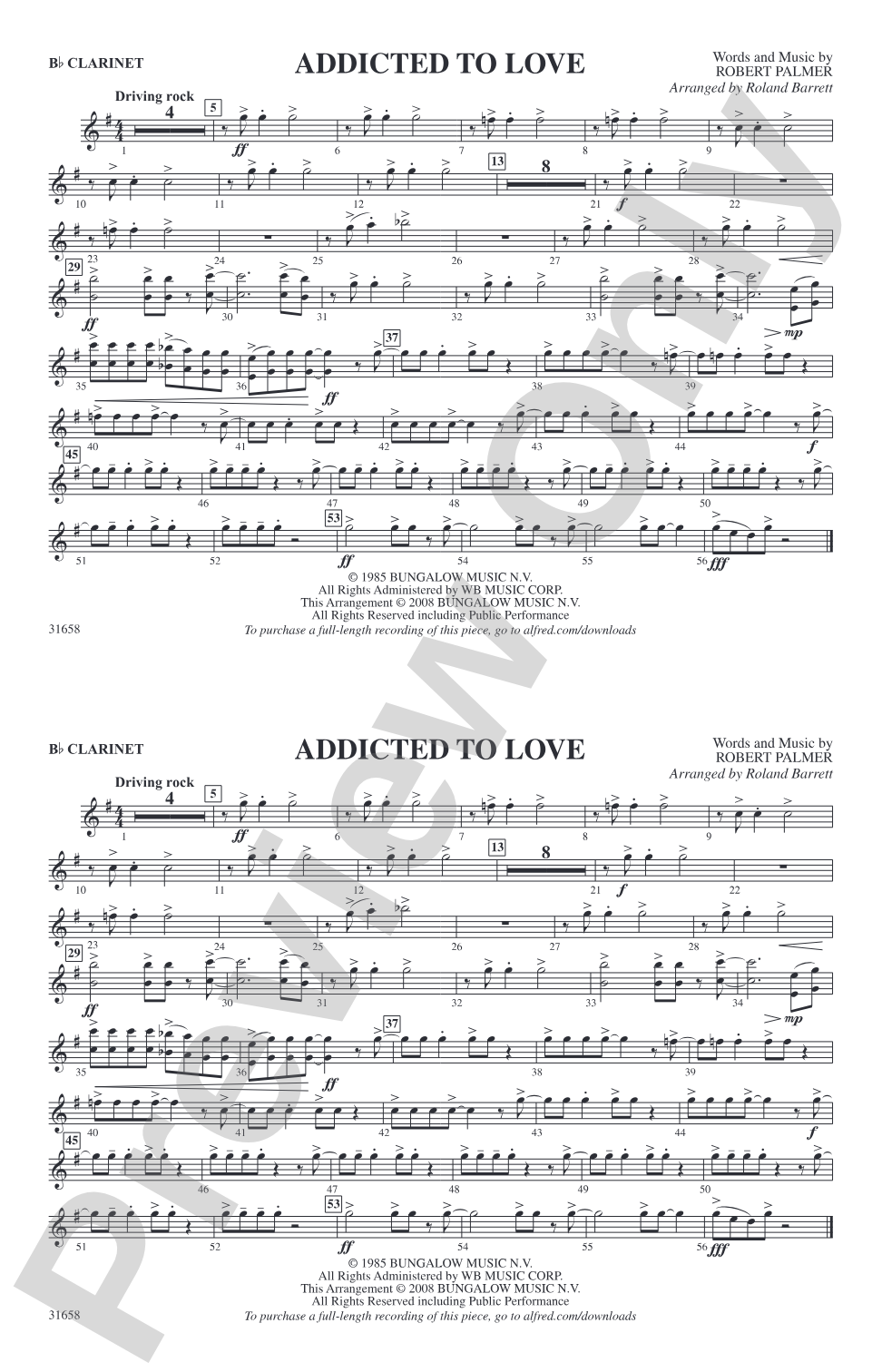 Addicted to Love: 1st B-flat Clarinet