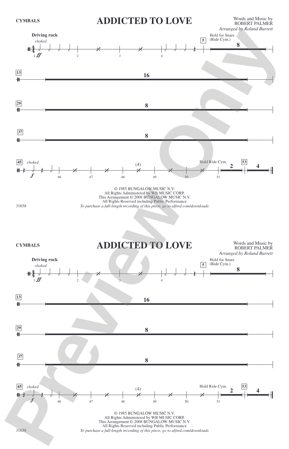 Addicted to Love: Cymbals