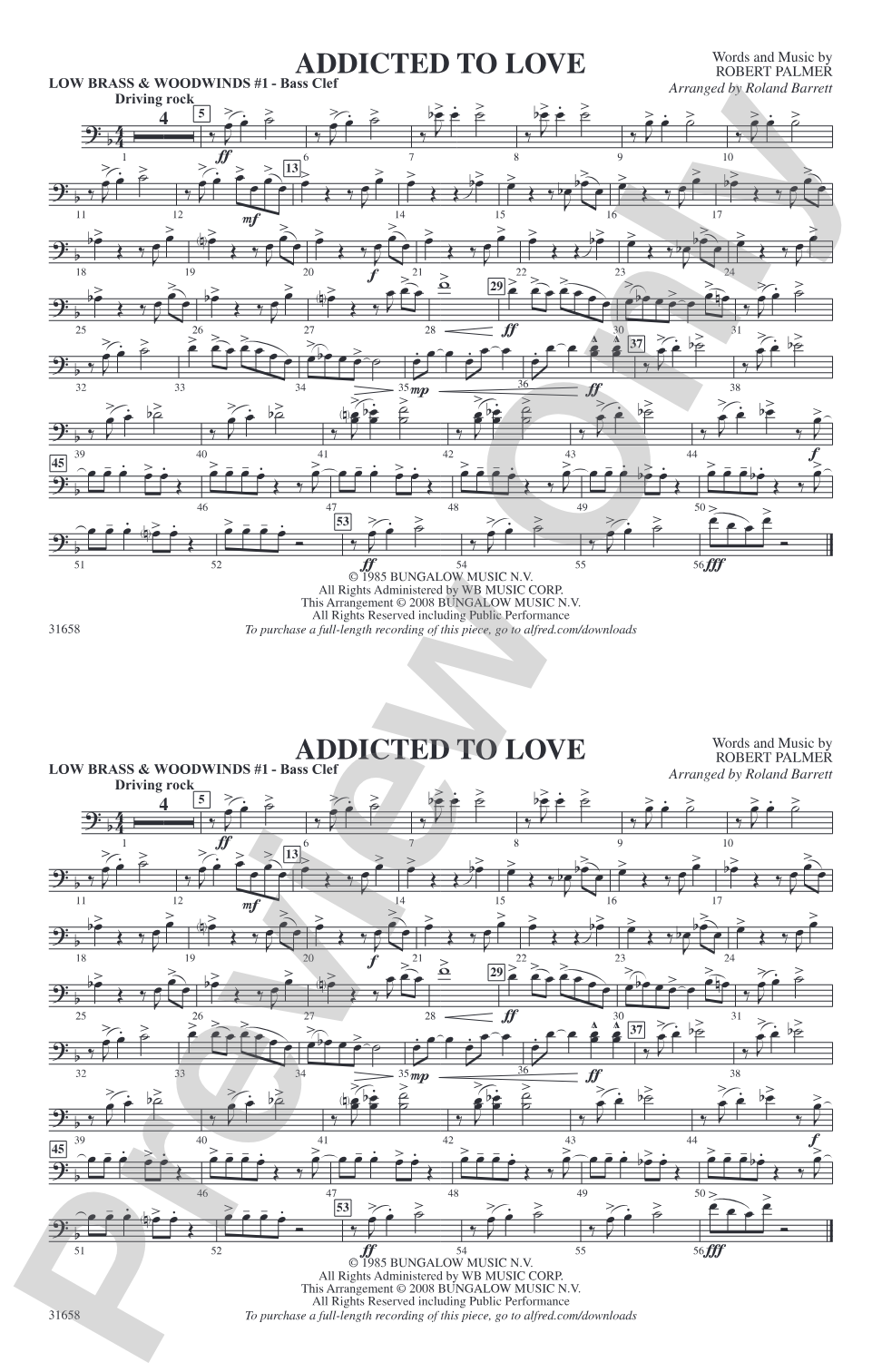 Addicted to Love: Low Brass & Woodwinds #1 - Bass Clef