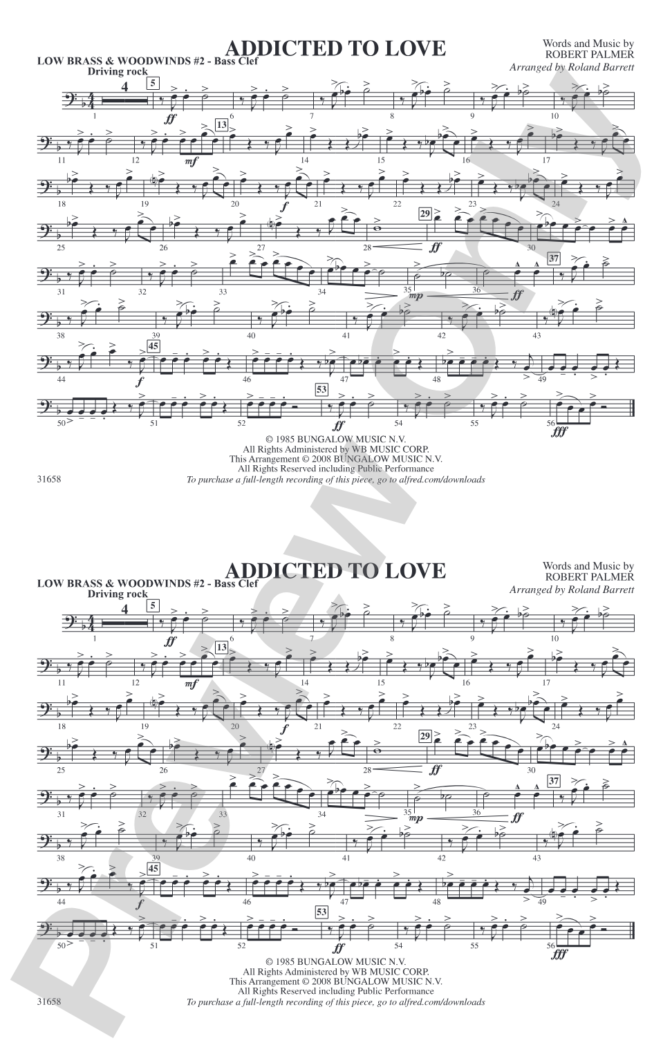 Addicted to Love: Low Brass & Woodwinds #2 - Bass Clef