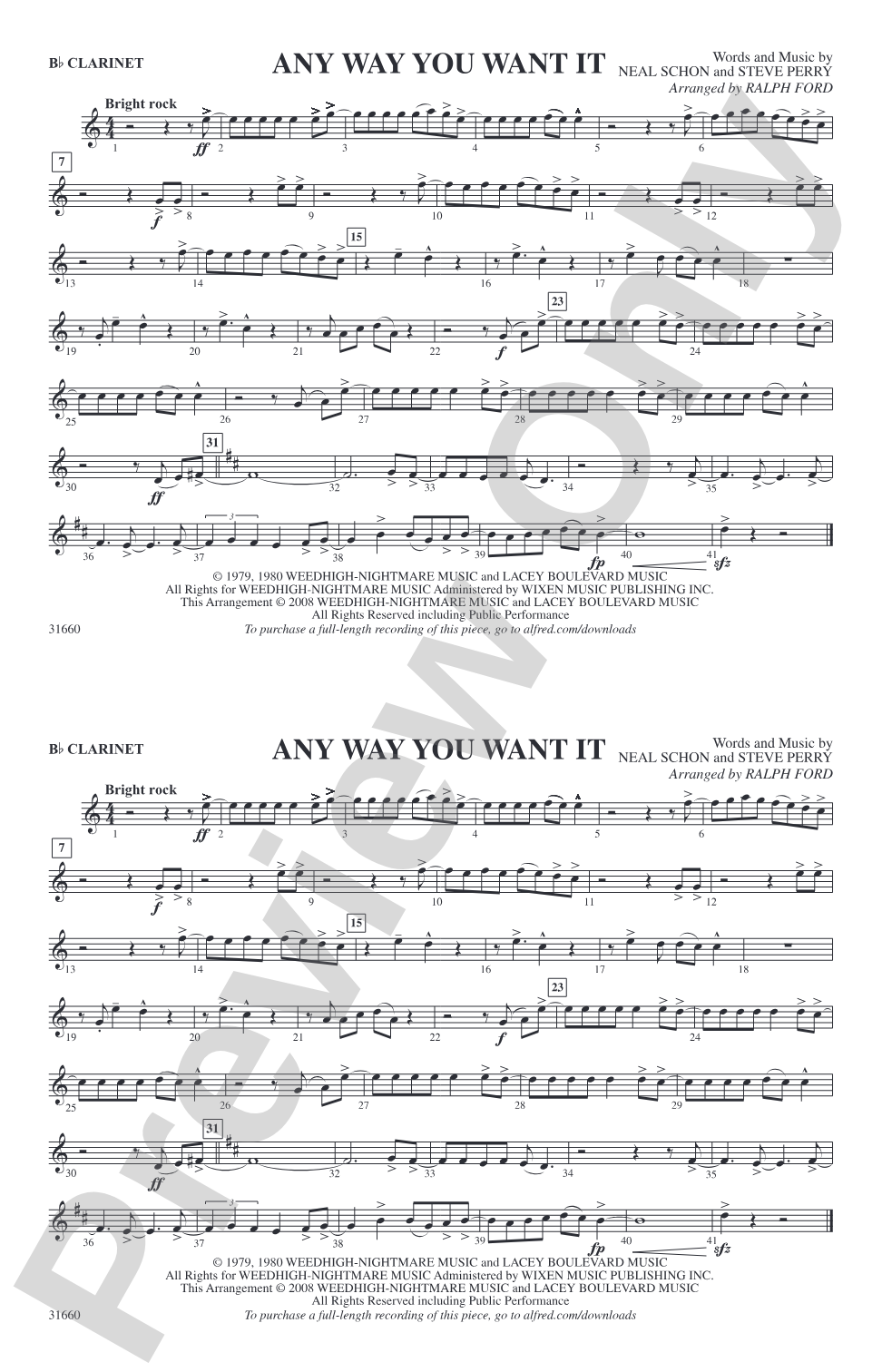 Any Way You Want It: 1st B-flat Clarinet