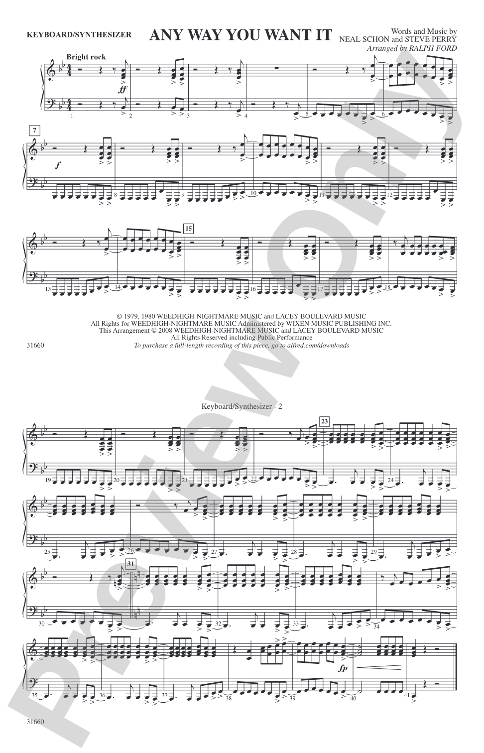Any Way You Want It: Keyboard/Synthesizer