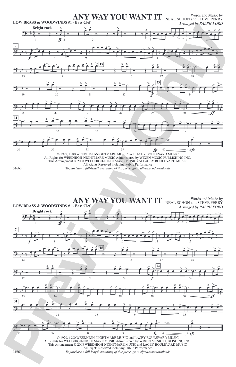 Any Way You Want It: Low Brass & Woodwinds #1 - Bass Clef
