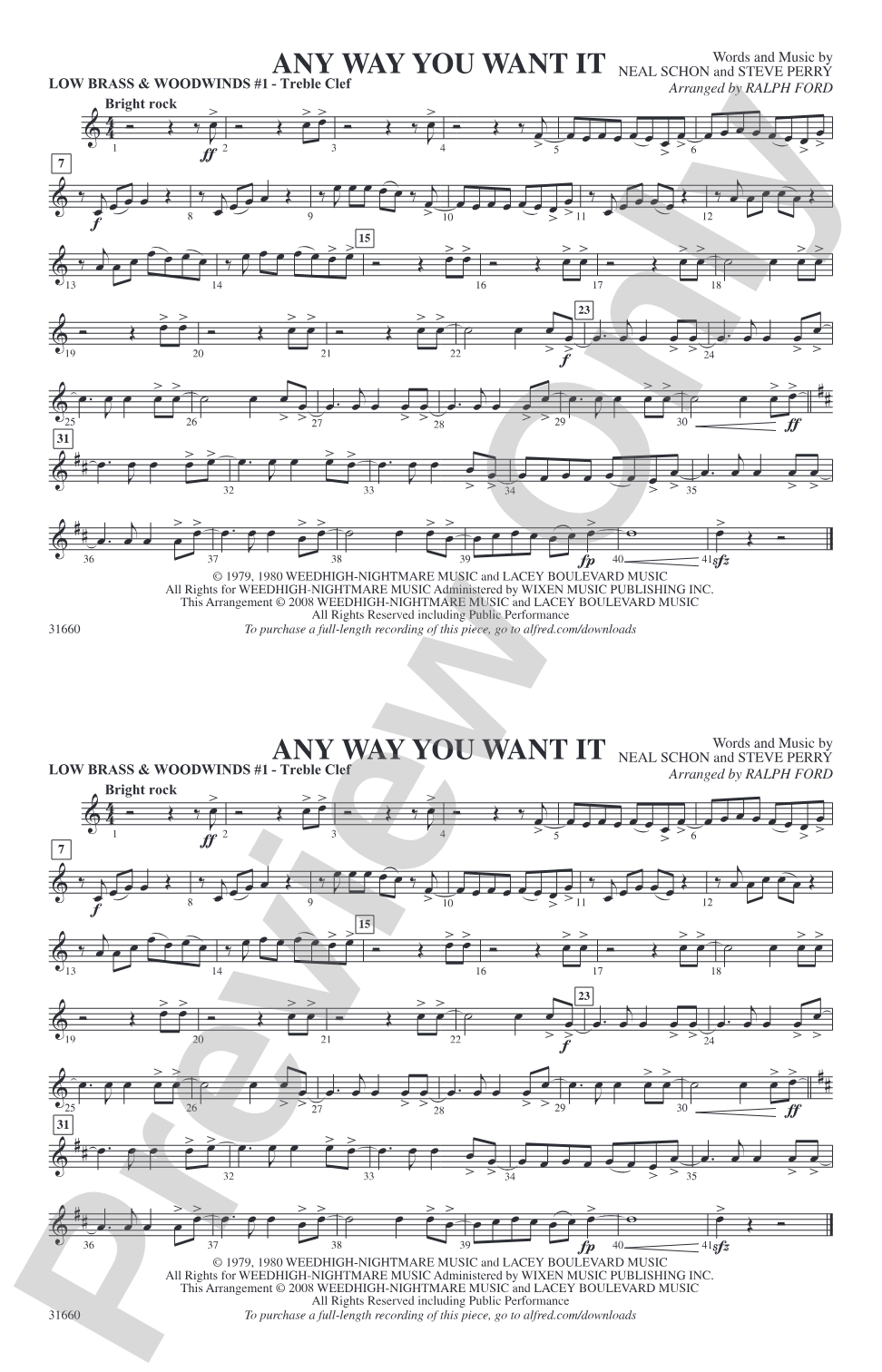 Any Way You Want It: Low Brass & Woodwinds #1 - Treble Clef