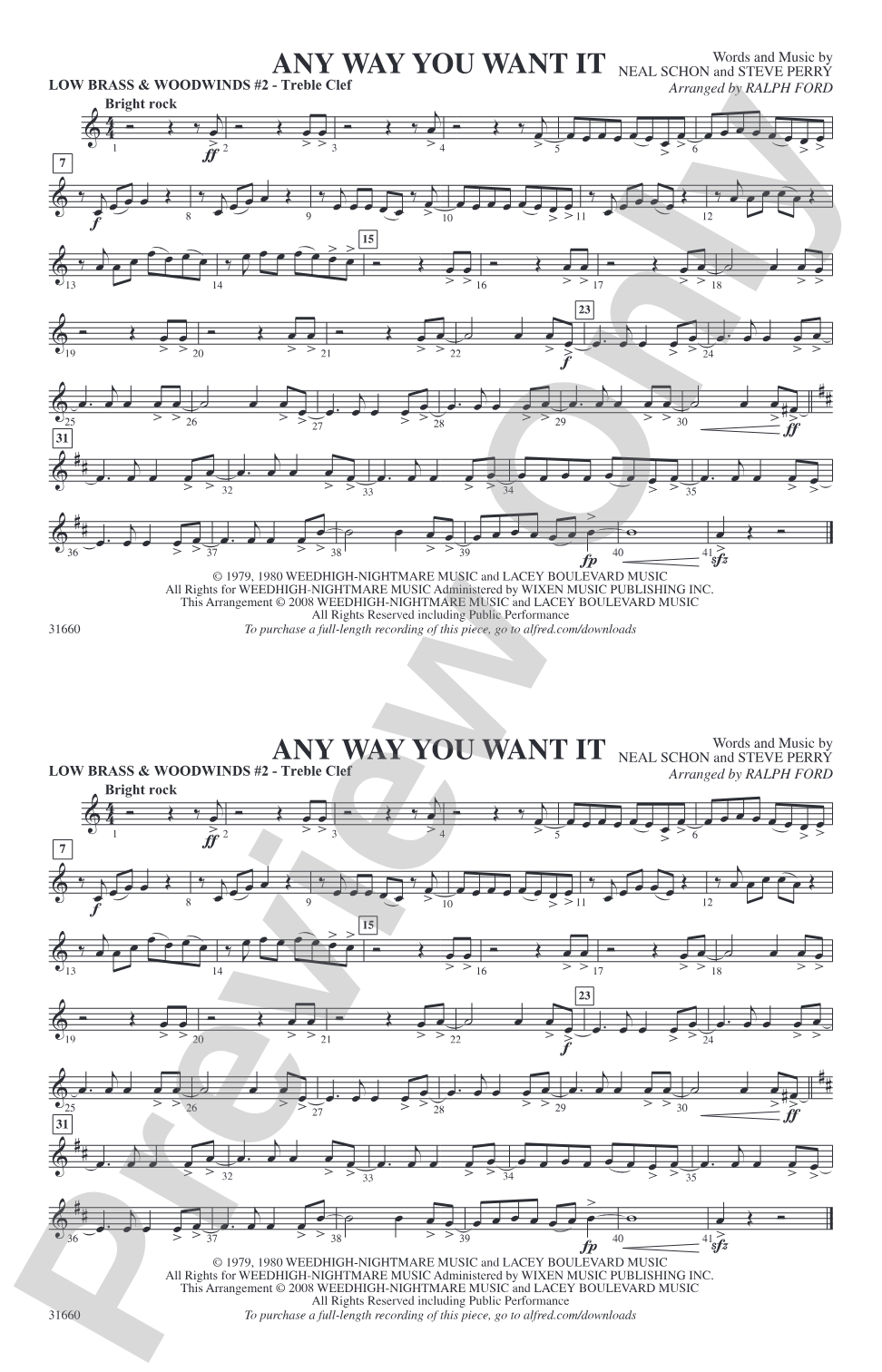Any Way You Want It: Low Brass & Woodwinds #2 - Treble Clef