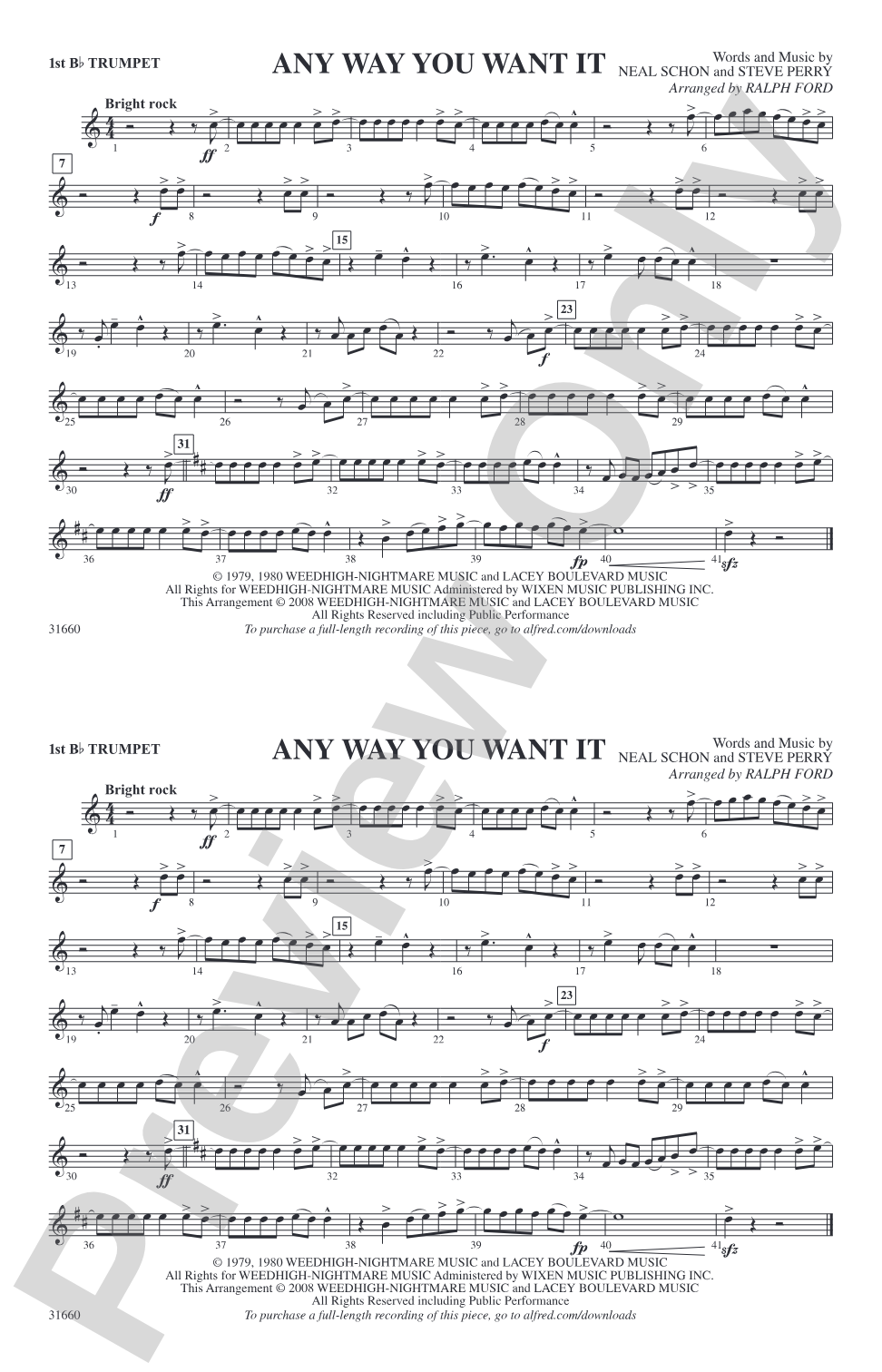 Any Way You Want It: 1st B-flat Trumpet