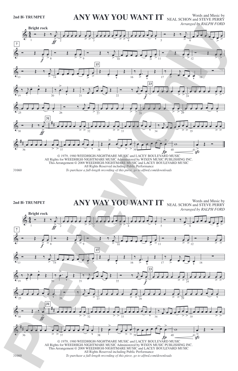 Any Way You Want It: 2nd B-flat Trumpet