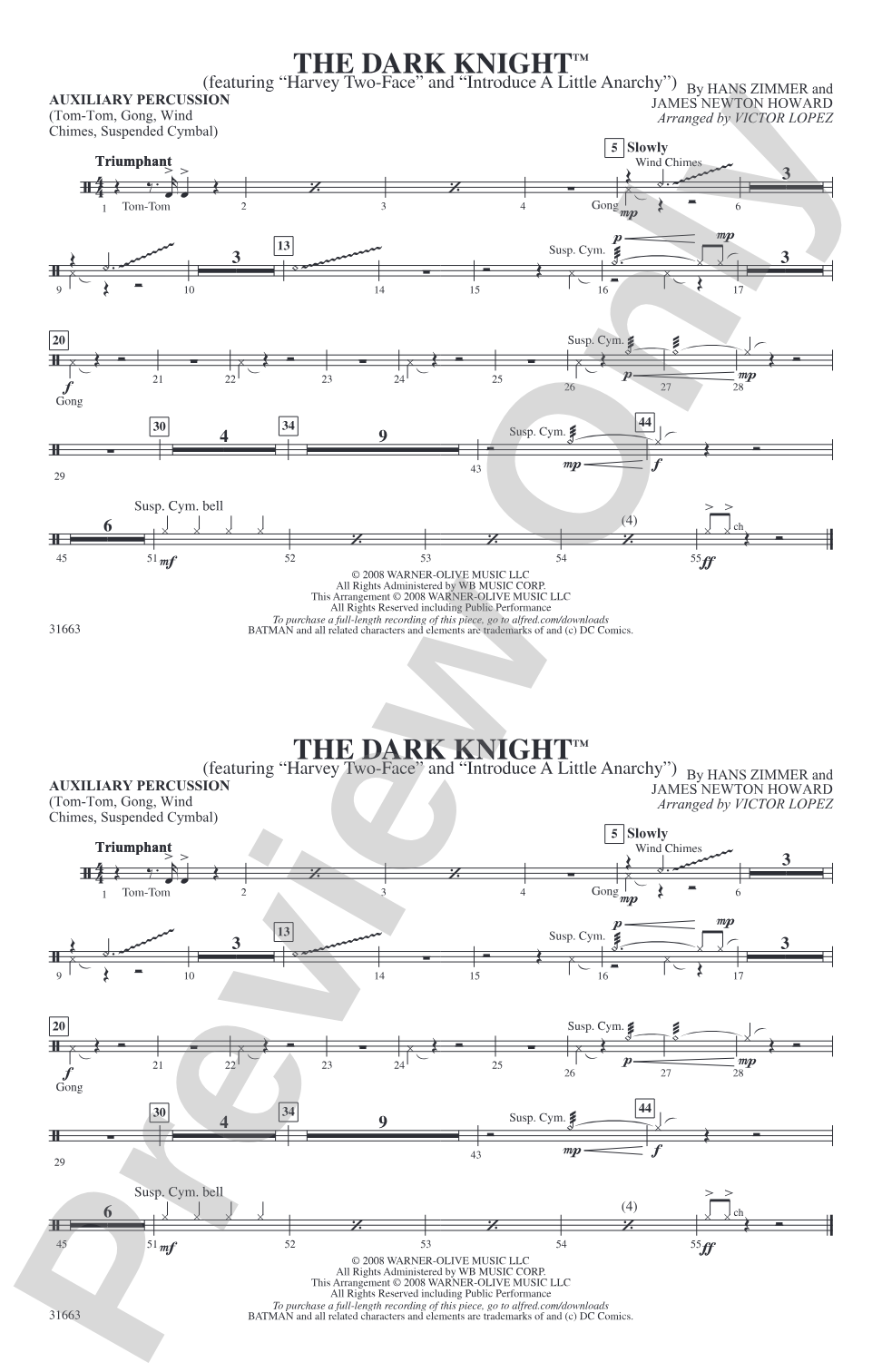 The Dark Knight: Auxiliary Percussion