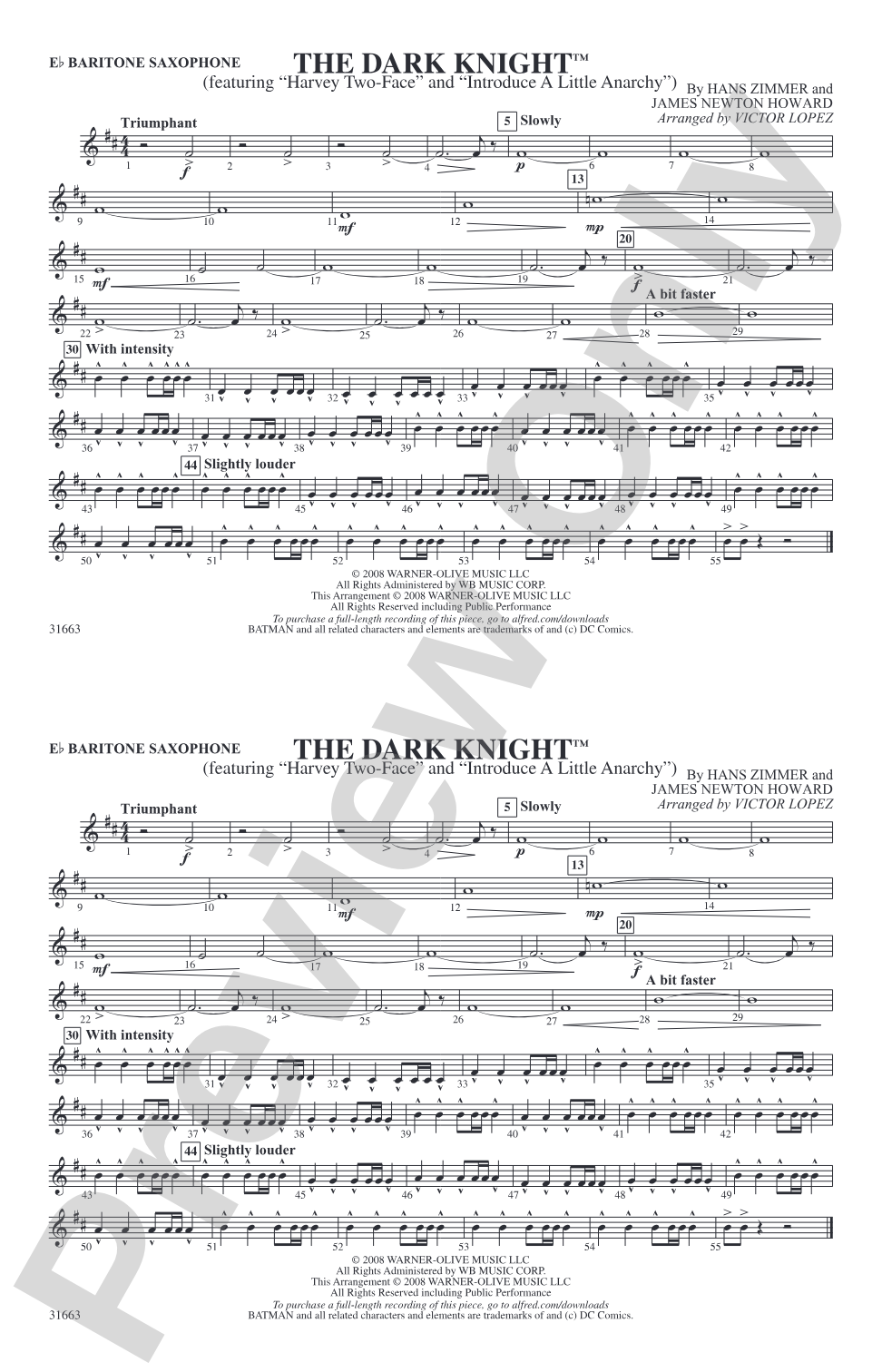 The Dark Knight: E-flat Baritone Saxophone