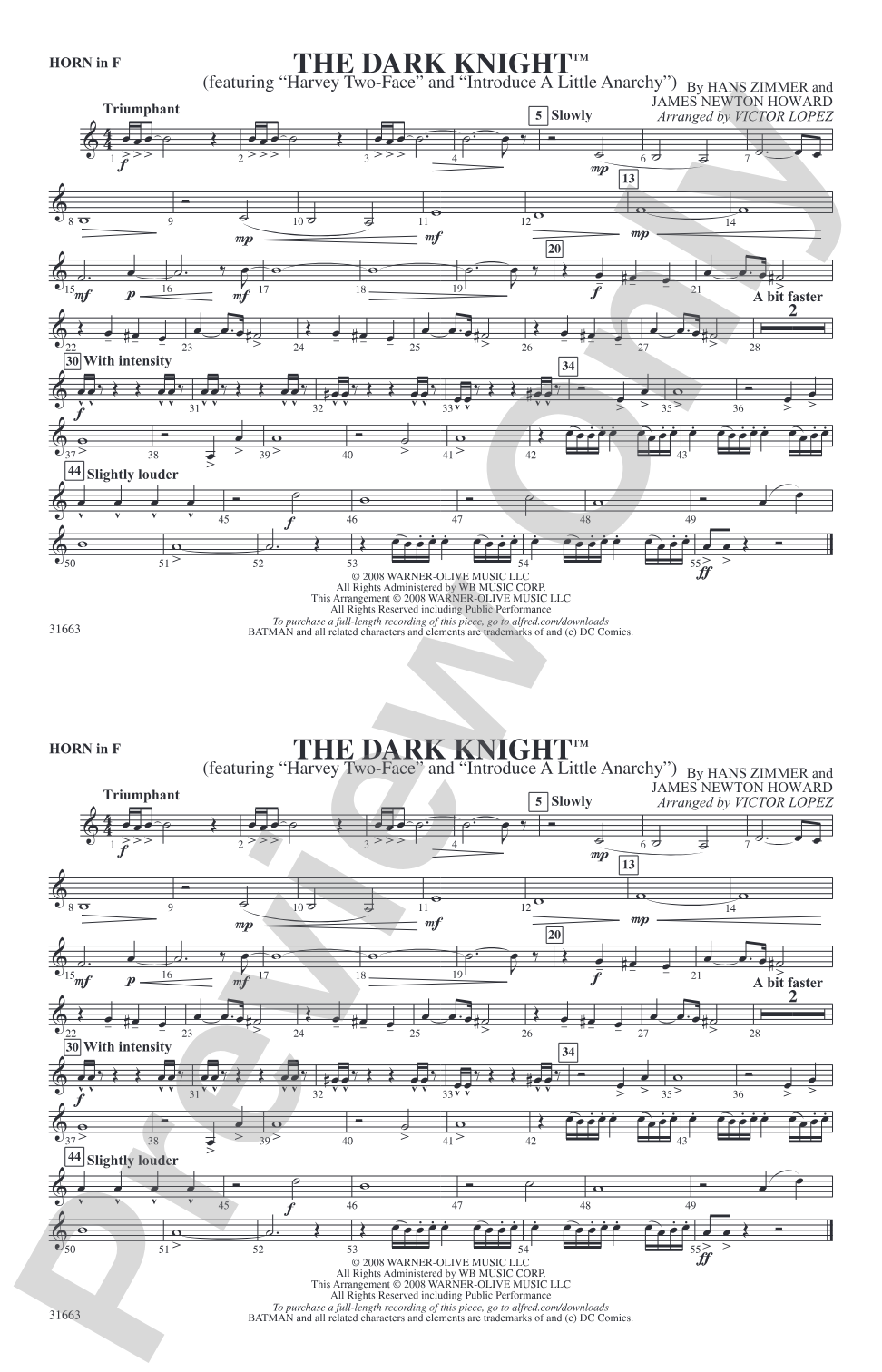 The Dark Knight: 1st F Horn