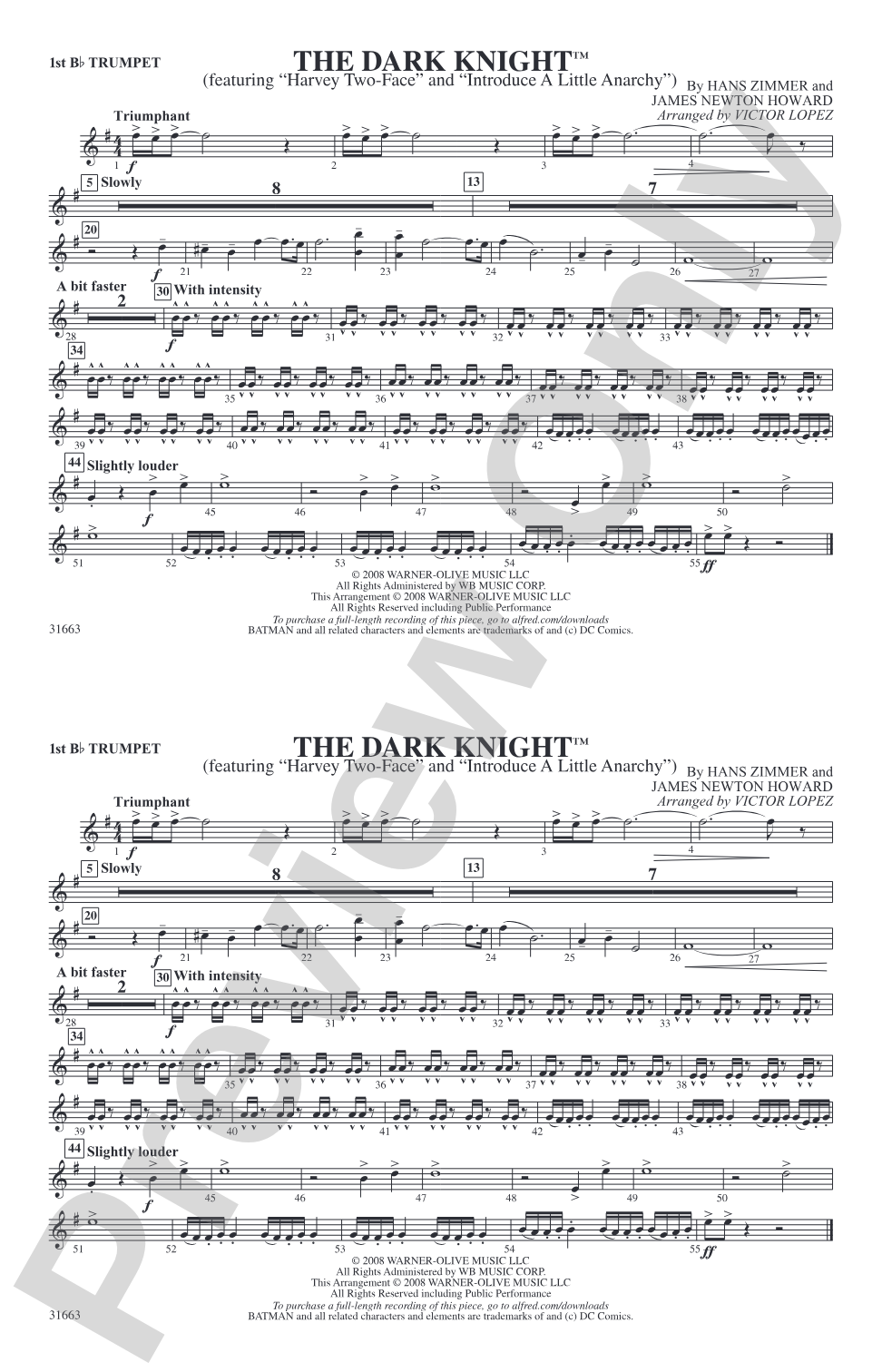 The Dark Knight: 1st B-flat Trumpet