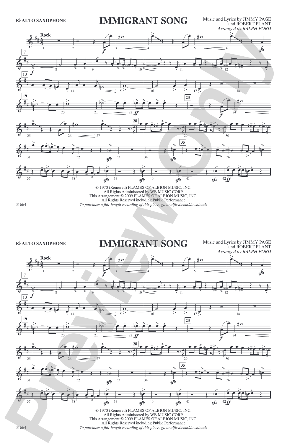 Immigrant Song: E-flat Alto Saxophone