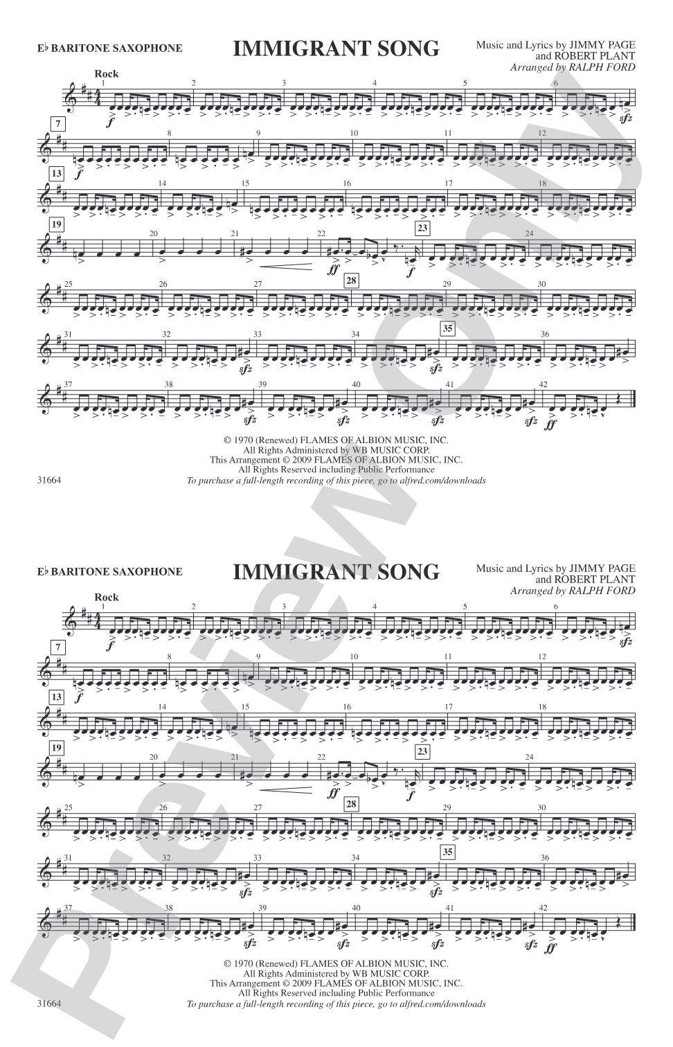 Immigrant Song: E-flat Baritone Saxophone