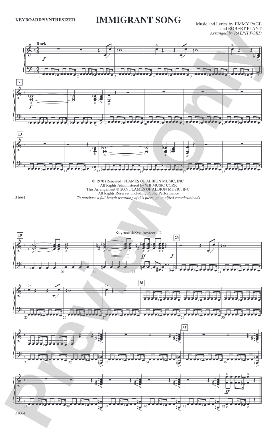 Immigrant Song: Keyboard/Synthesizer