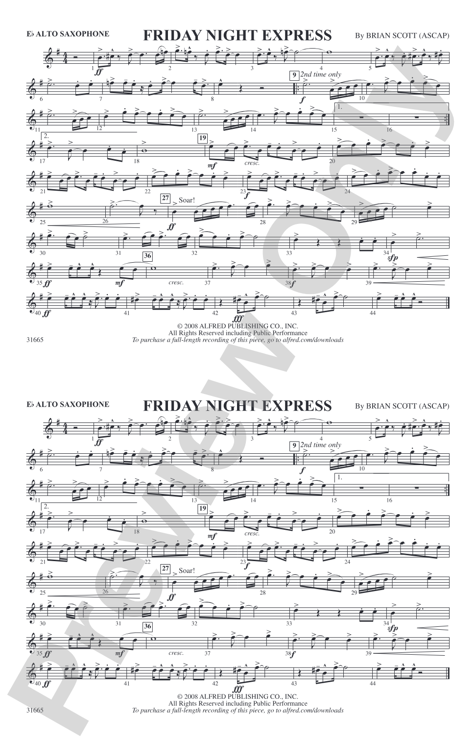 Friday Night Express: E-flat Alto Saxophone
