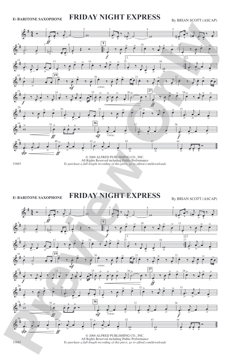 Friday Night Express: E-flat Baritone Saxophone