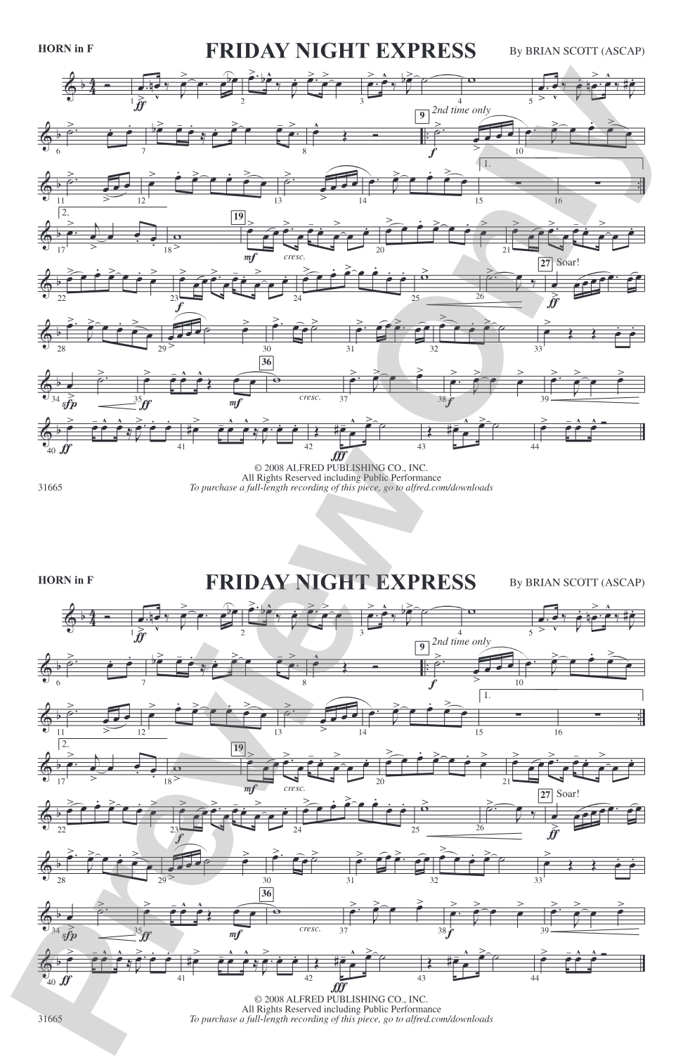 Friday Night Express: 1st F Horn