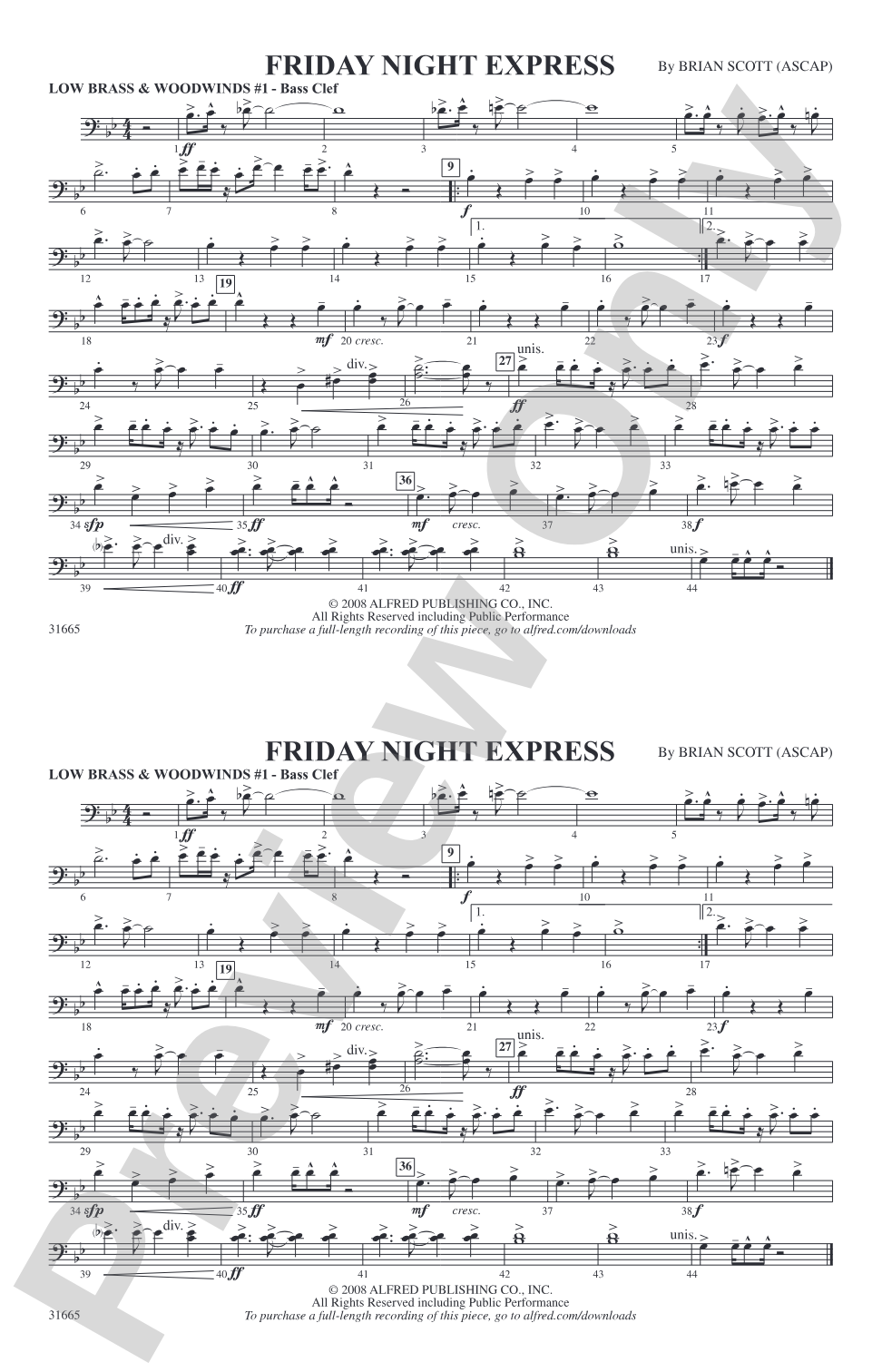 Friday Night Express: Low Brass & Woodwinds #1 - Bass Clef