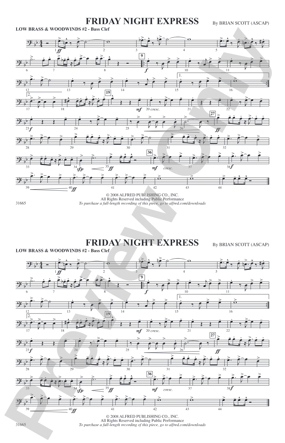 Friday Night Express: Low Brass & Woodwinds #2 - Bass Clef