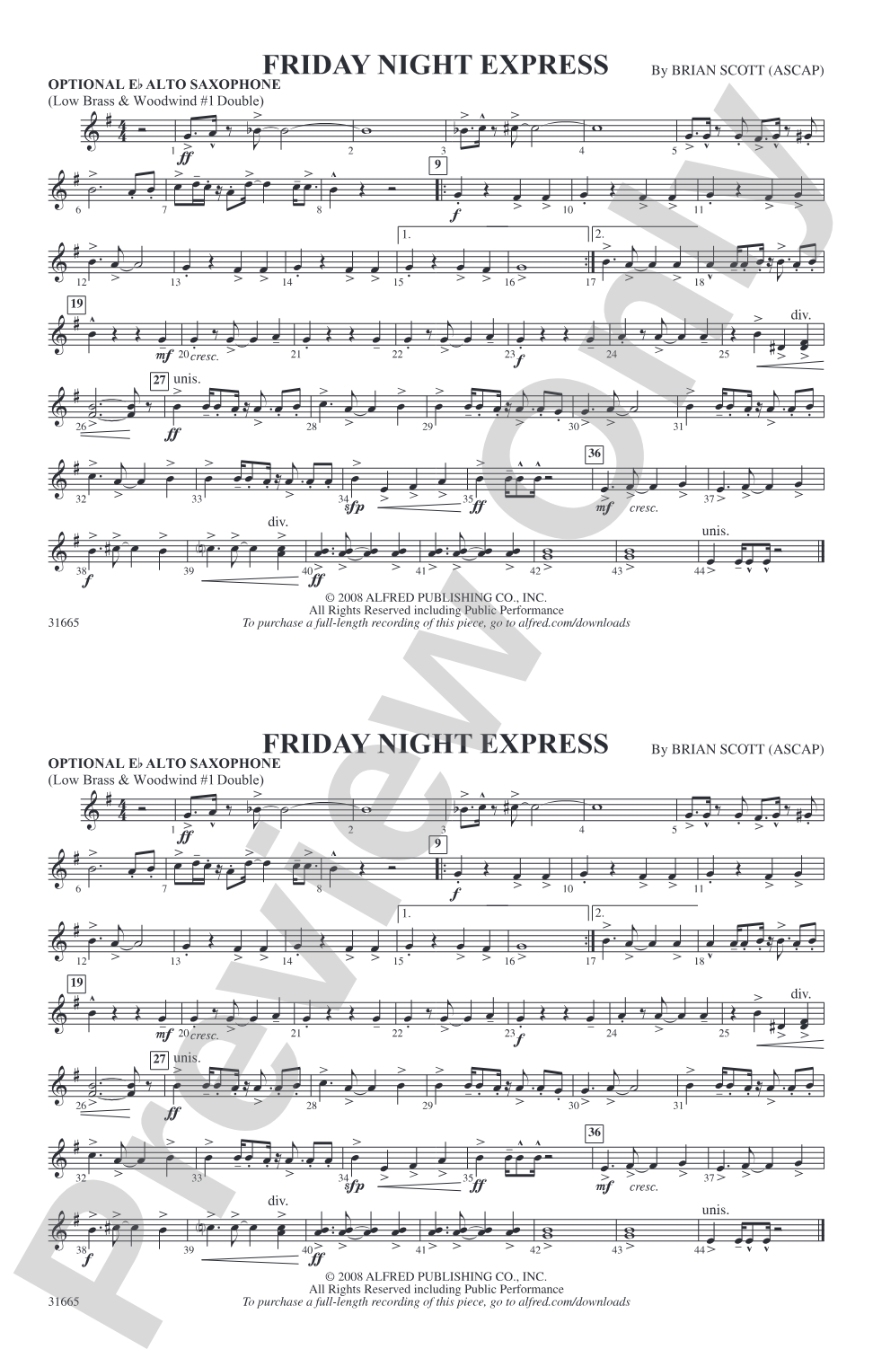 Friday Night Express: Optional Alto Sax