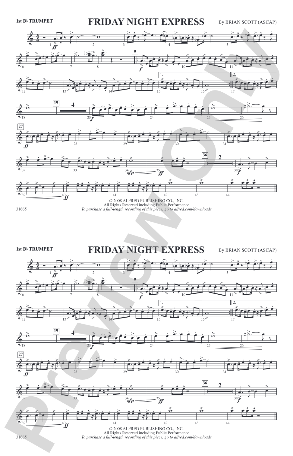 Friday Night Express: 1st B-flat Trumpet