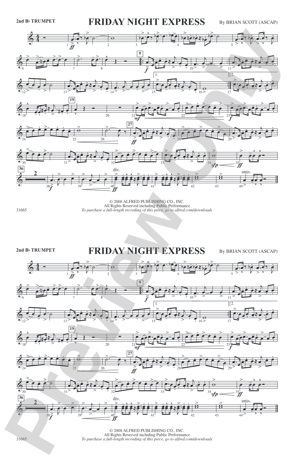 Friday Night Express: 2nd B-flat Trumpet