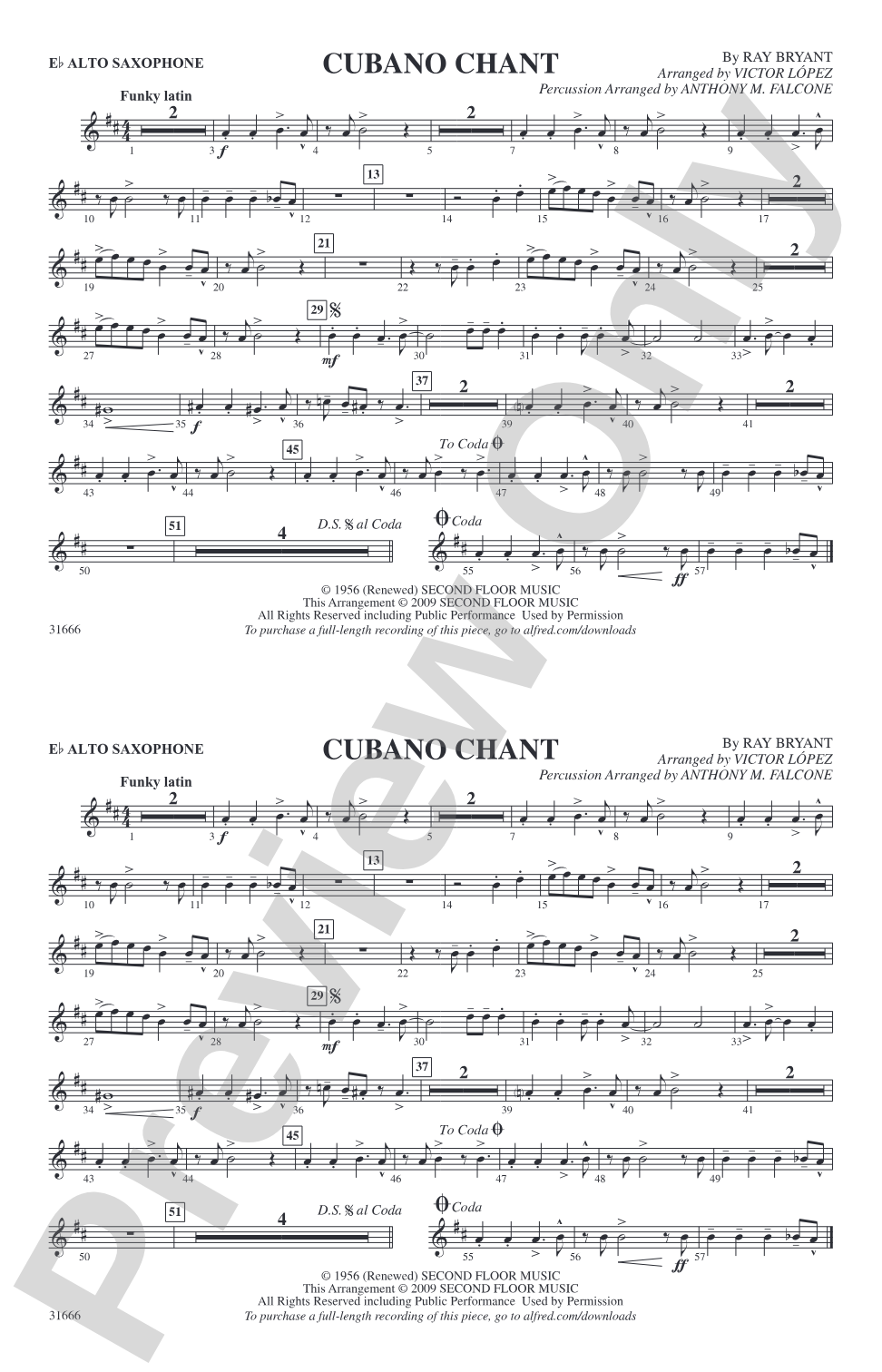 Cubano Chant: E-flat Alto Saxophone