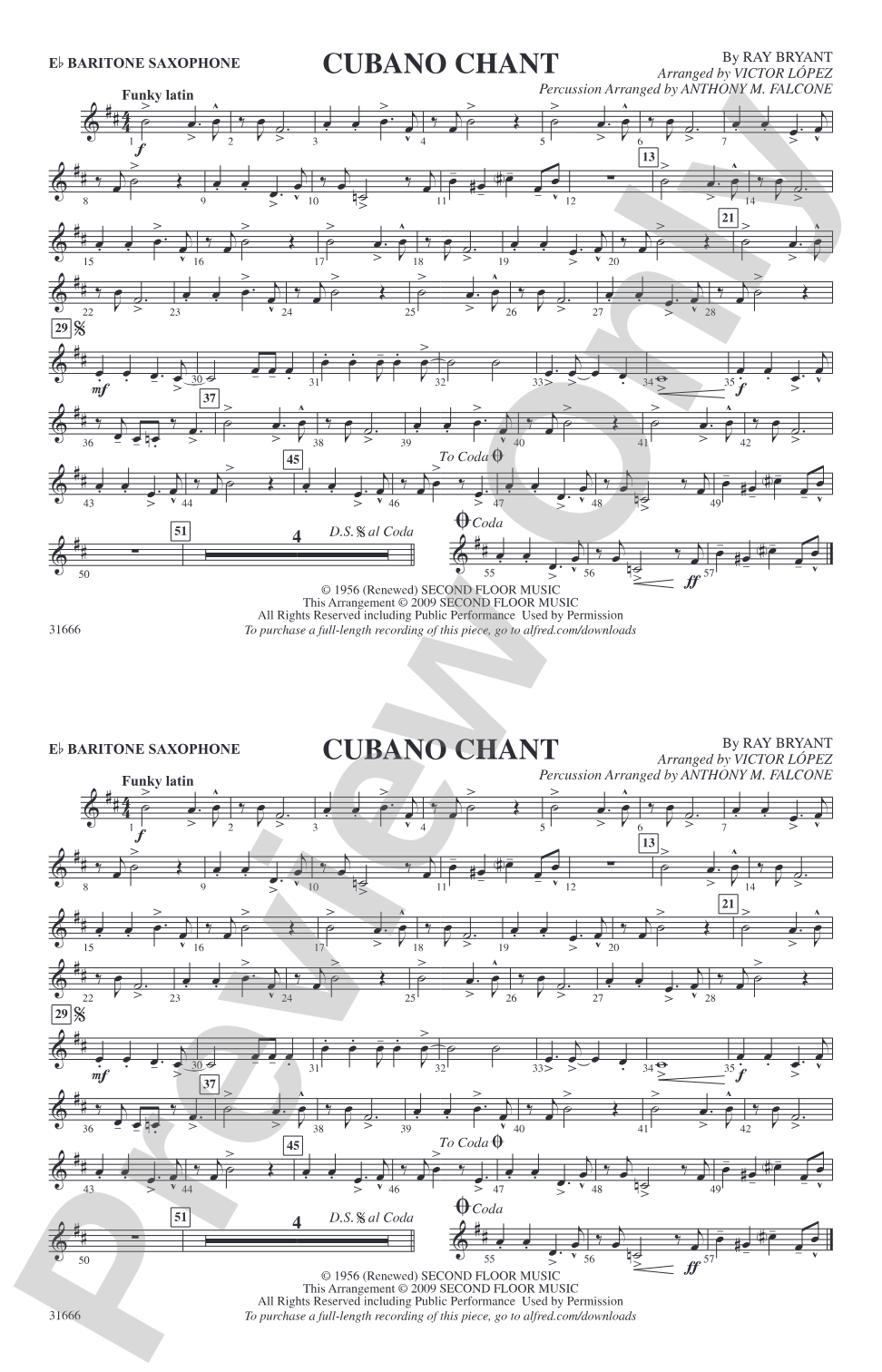 Cubano Chant: E-flat Baritone Saxophone