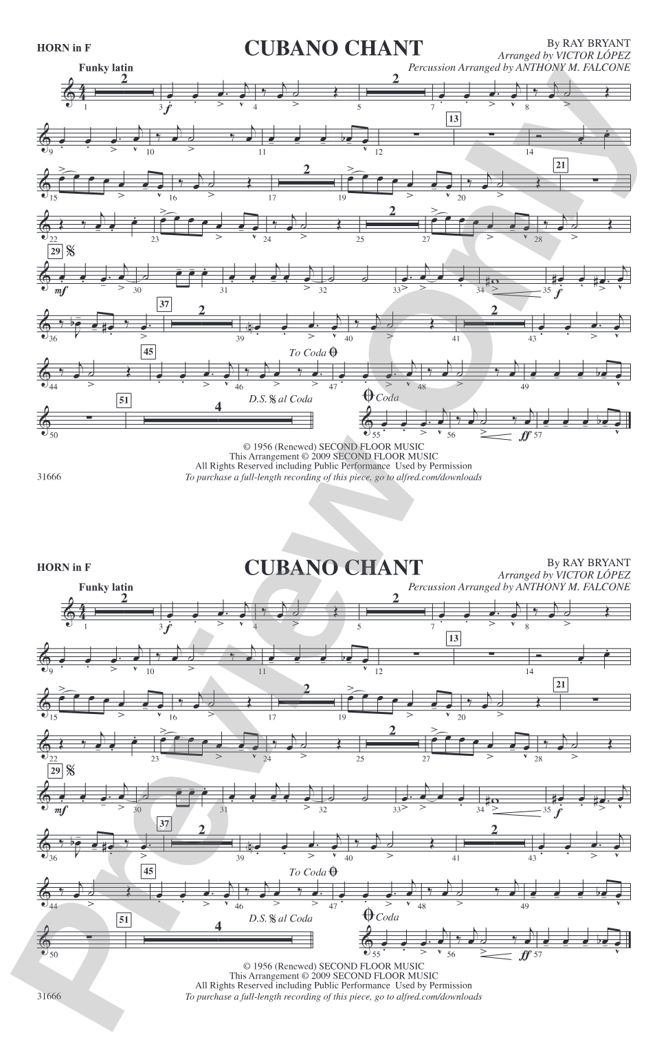 Cubano Chant: 1st F Horn