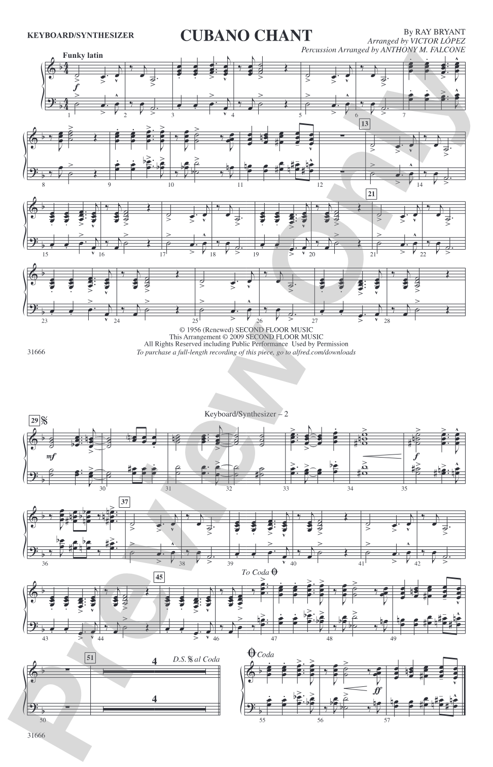 Cubano Chant: Keyboard/Synthesizer