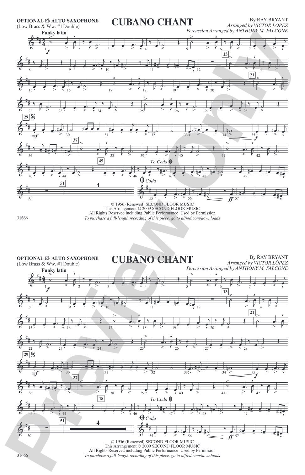 Cubano Chant: Optional Alto Sax