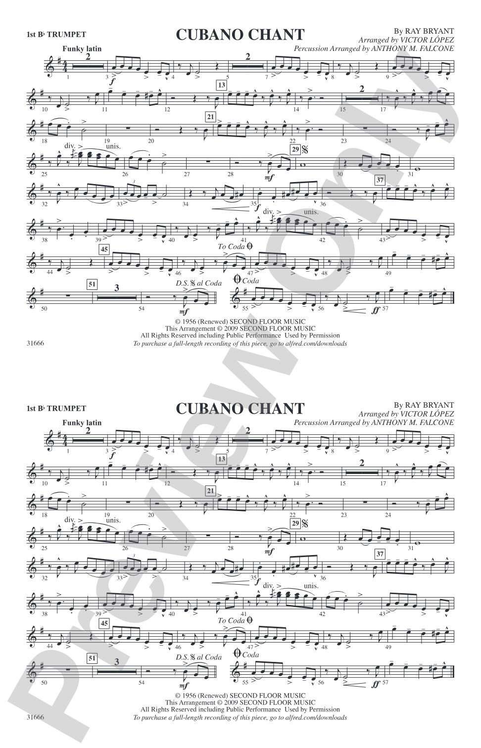 Cubano Chant: 1st B-flat Trumpet