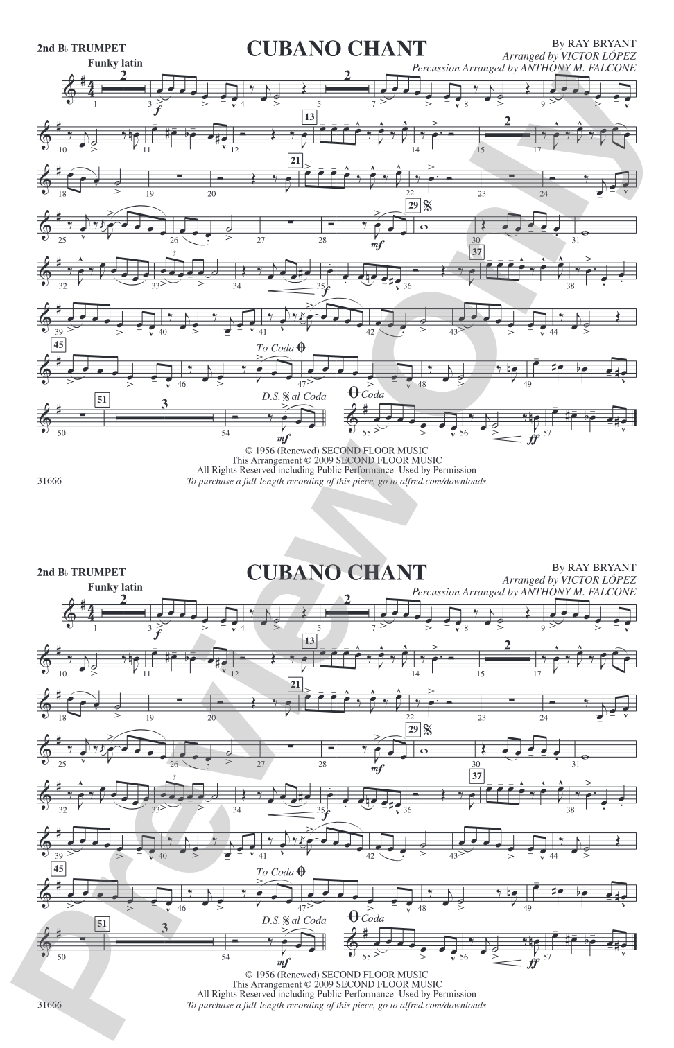 Cubano Chant: 2nd B-flat Trumpet