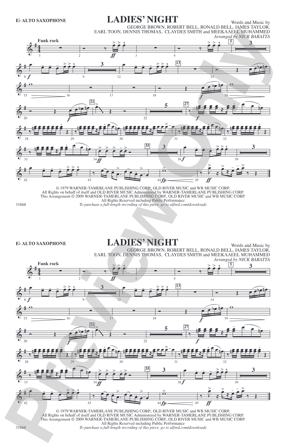 Ladies' Night: E-flat Alto Saxophone