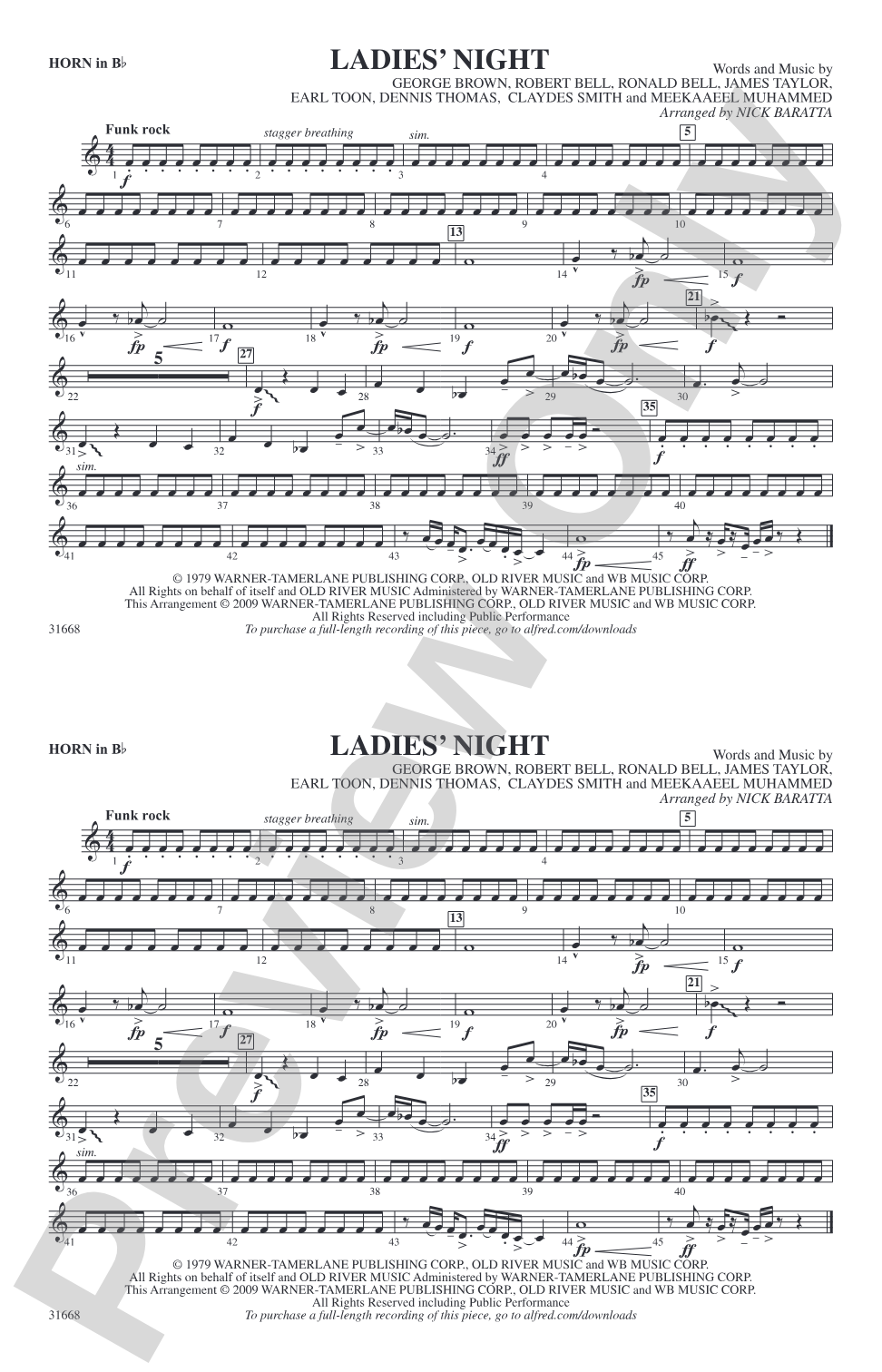 Ladies' Night: Horn in B flat