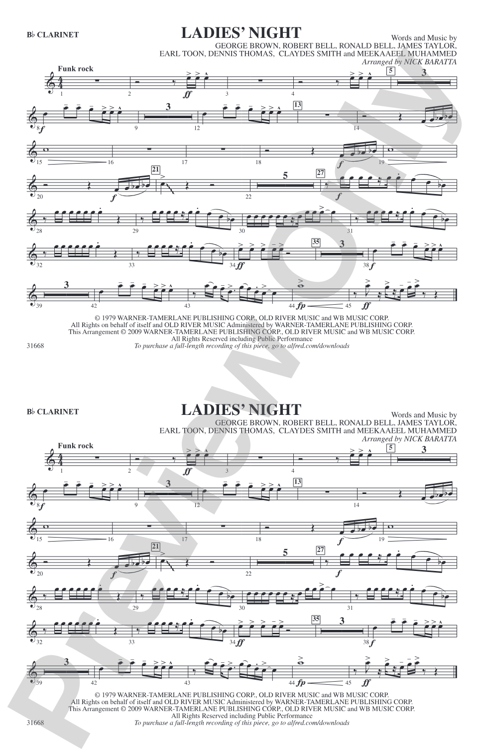 Ladies' Night: 1st B-flat Clarinet
