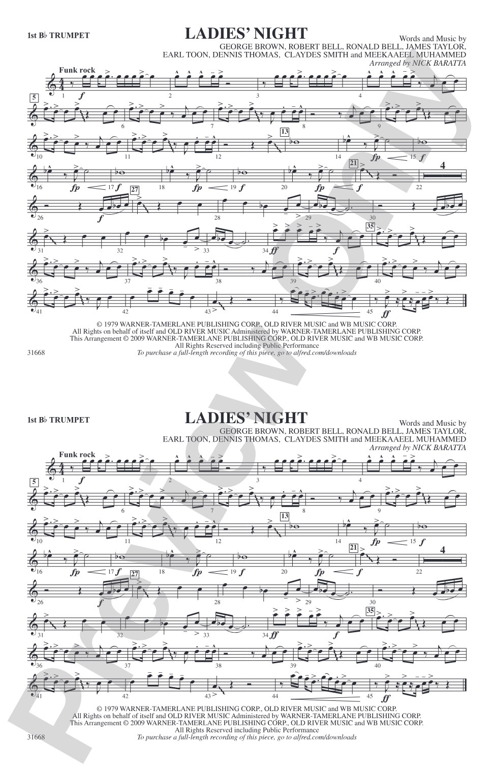 Ladies' Night: 1st B-flat Trumpet