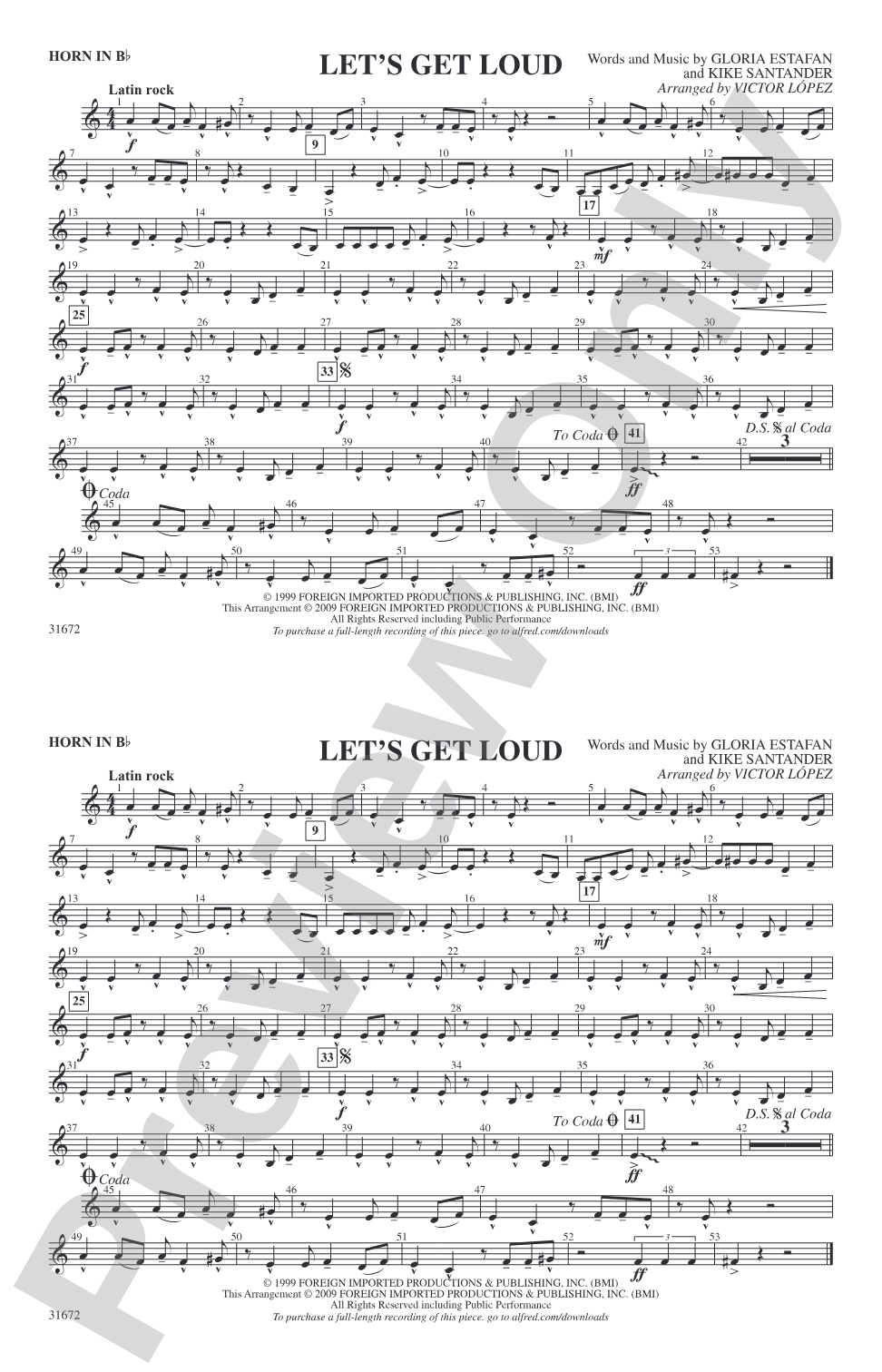 Let's Get Loud: Horn in B flat