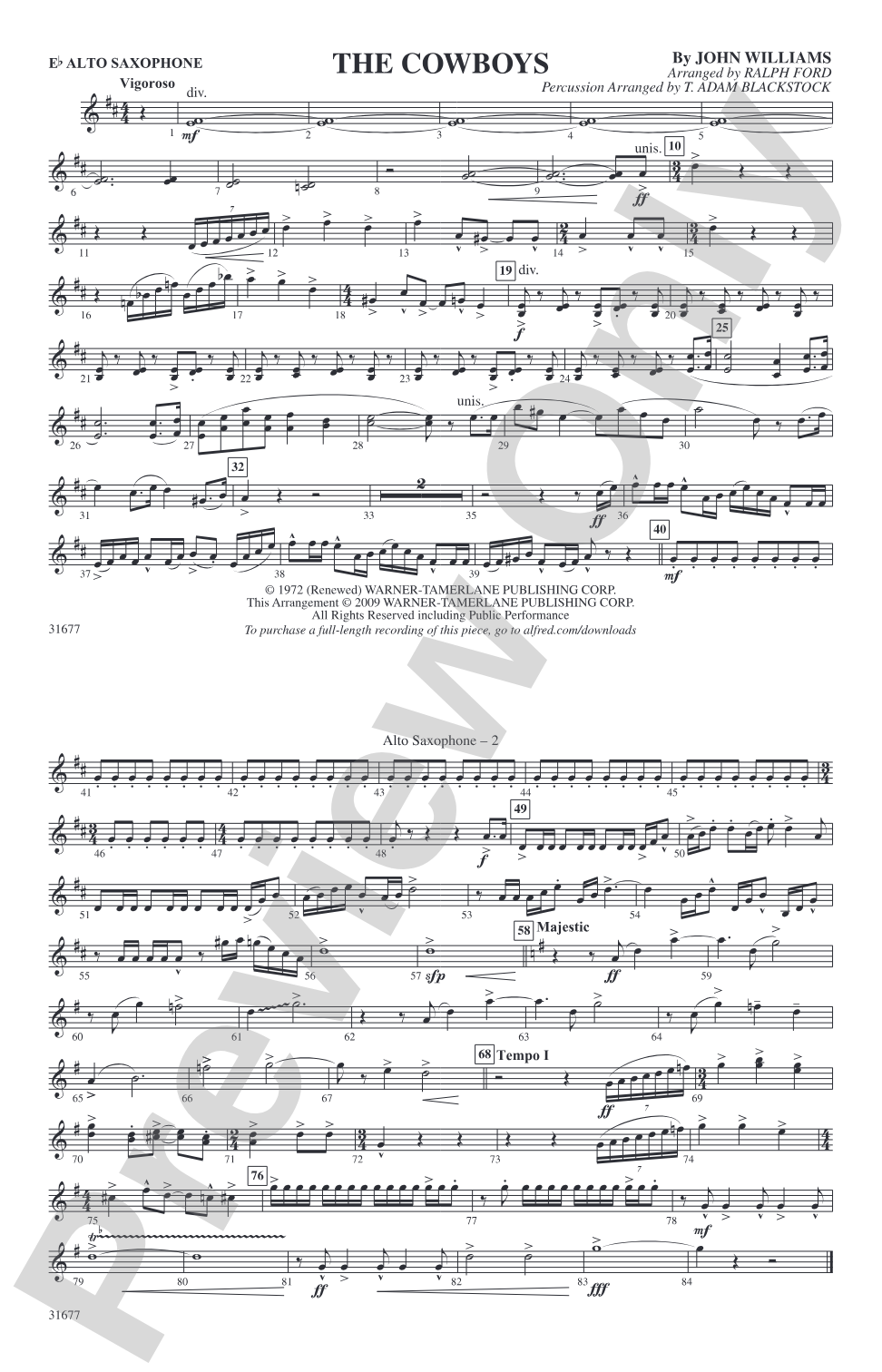 The Cowboys: E-flat Alto Saxophone