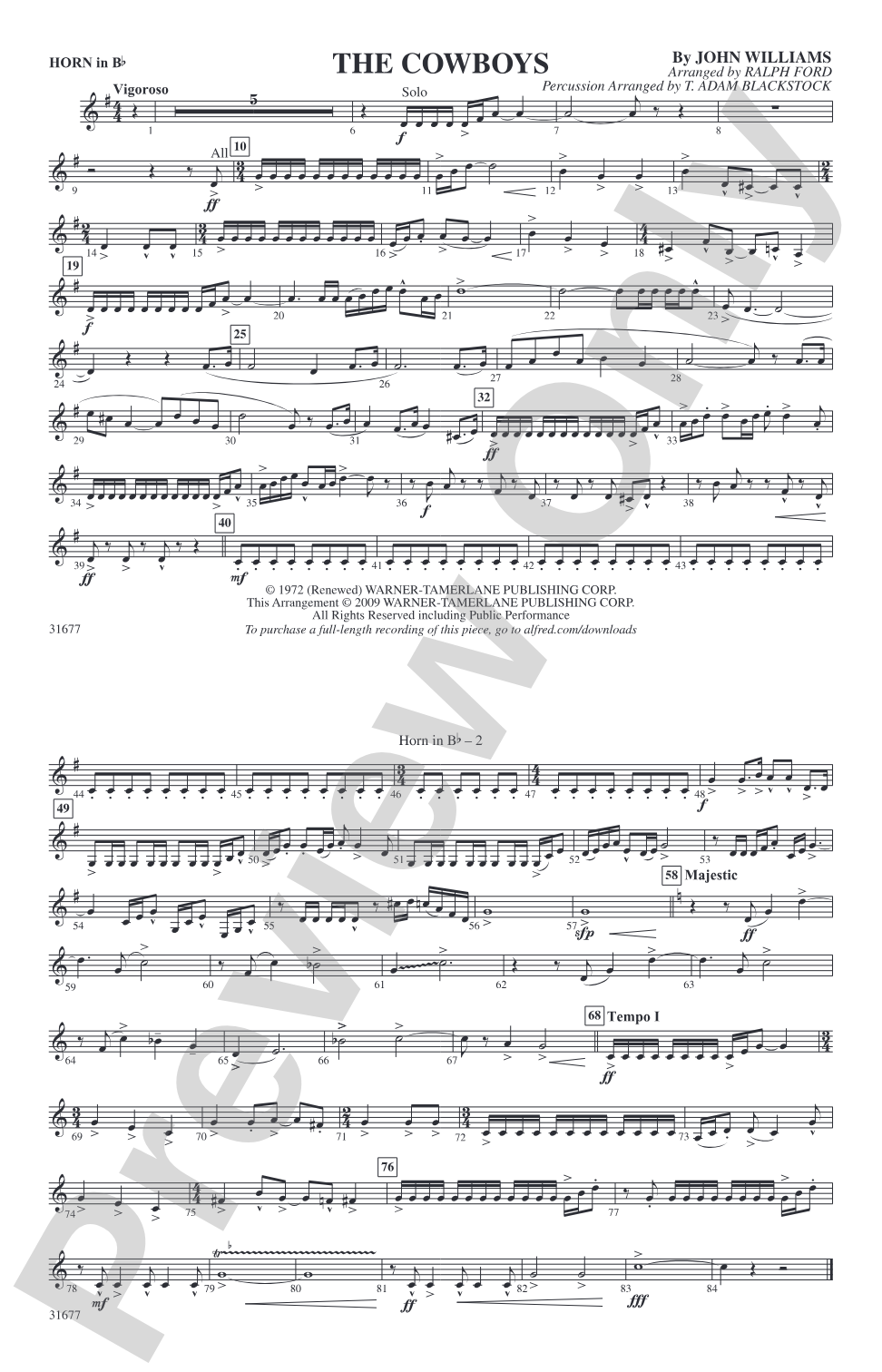 The Cowboys: Horn in B flat