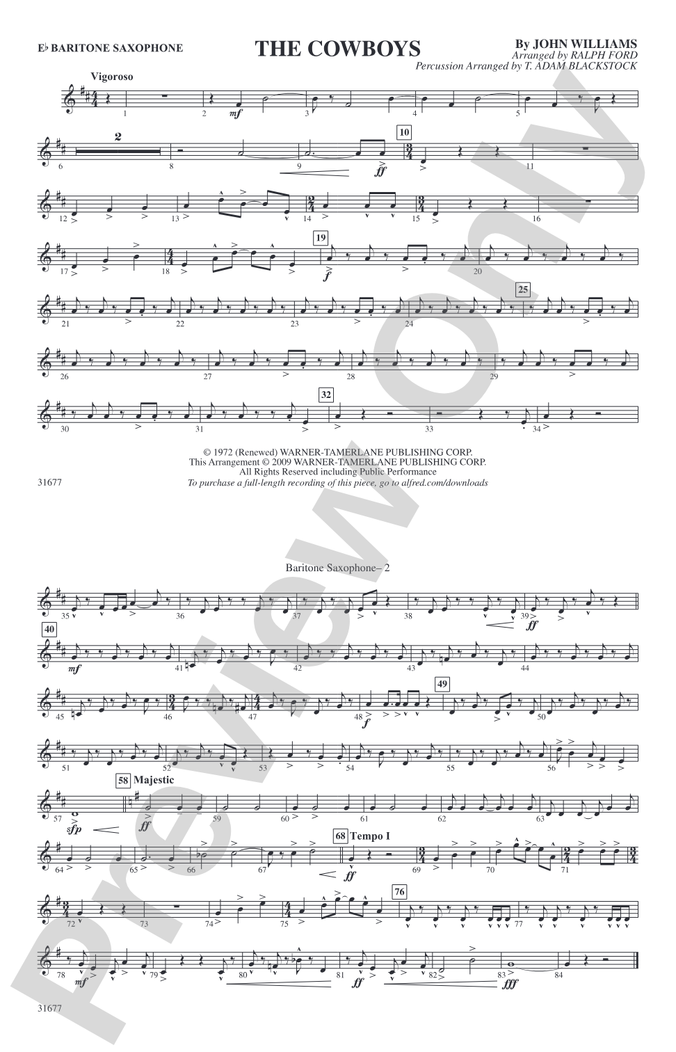 The Cowboys: E-flat Baritone Saxophone