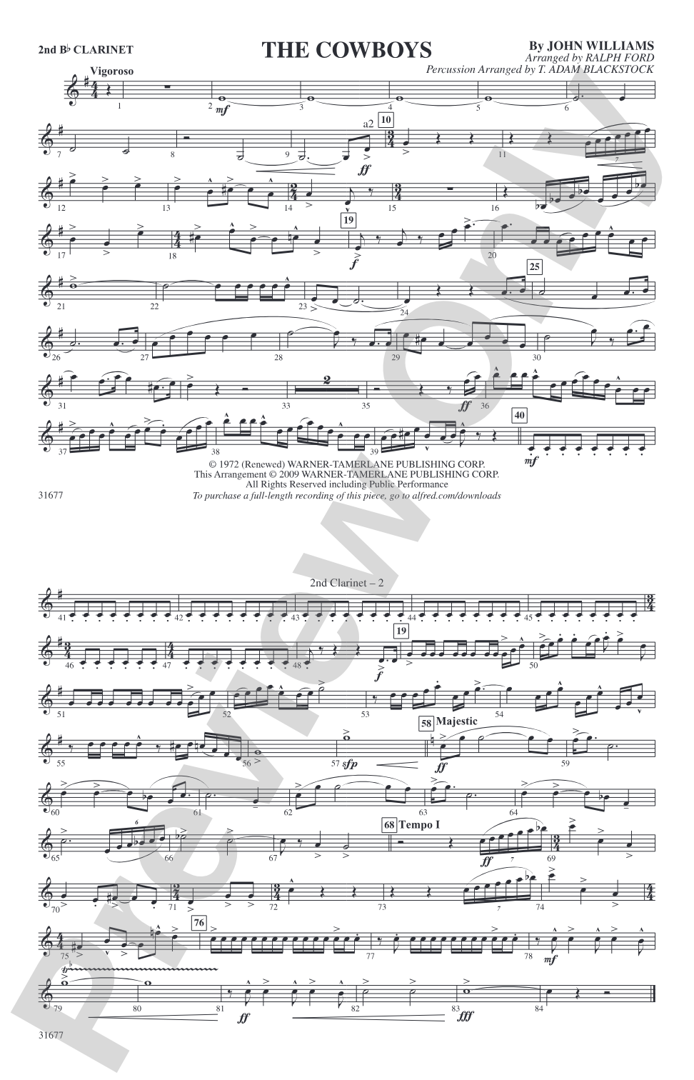 The Cowboys: 2nd B-flat Clarinet