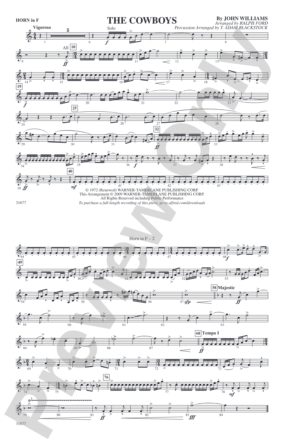 The Cowboys: 1st F Horn